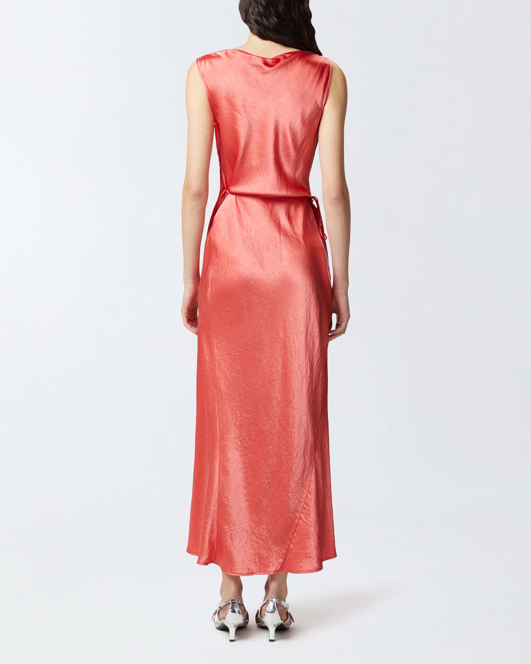 Abito Rosso Corallo Vestiti Color Corallo Abito Lungo Color