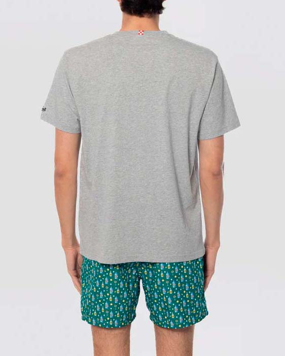T-shirt MC2 Saint Barth grigia con ricamo Pochi ma Buoni sul petto image