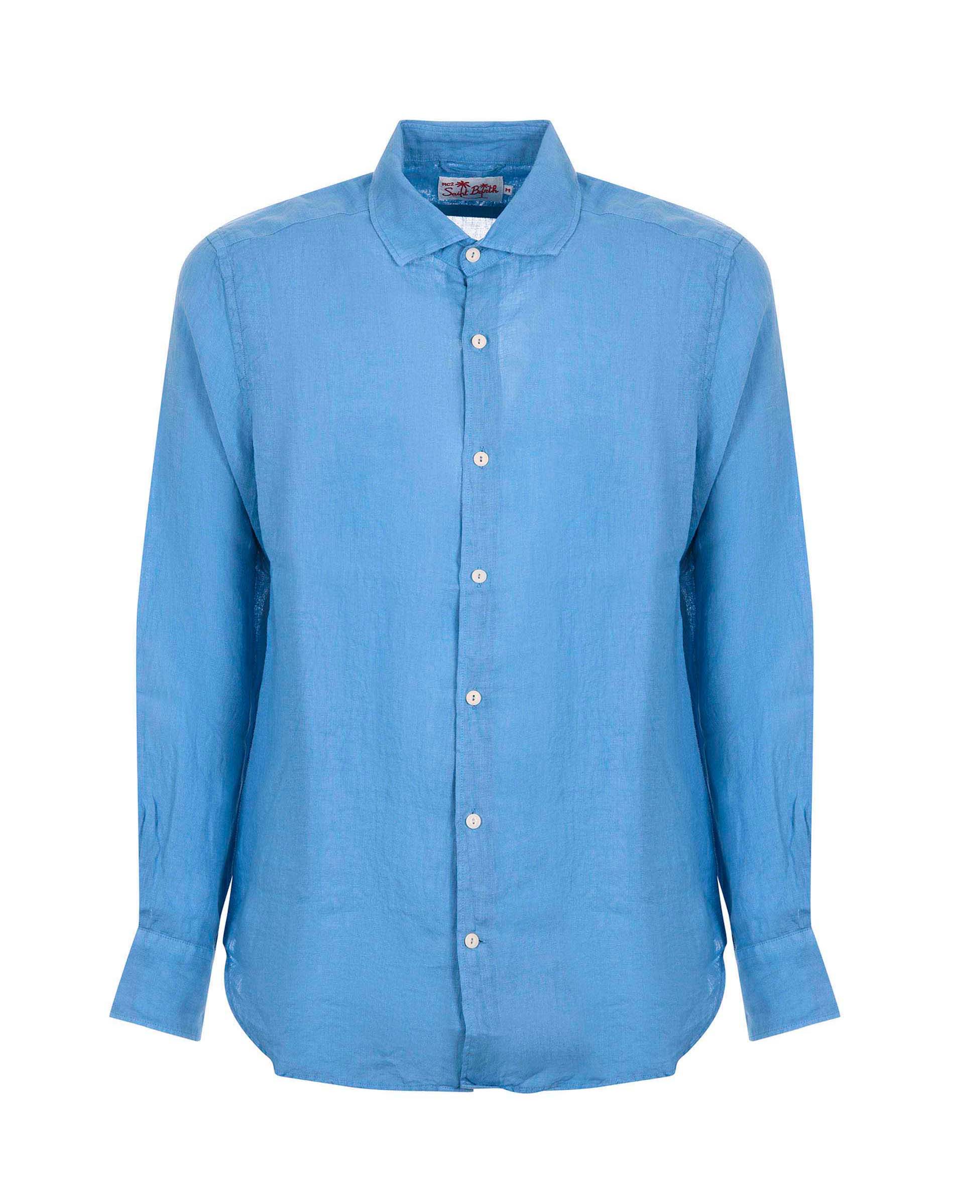 Camicia MC2 Saint Barth avio in puro lino con collo alla francese