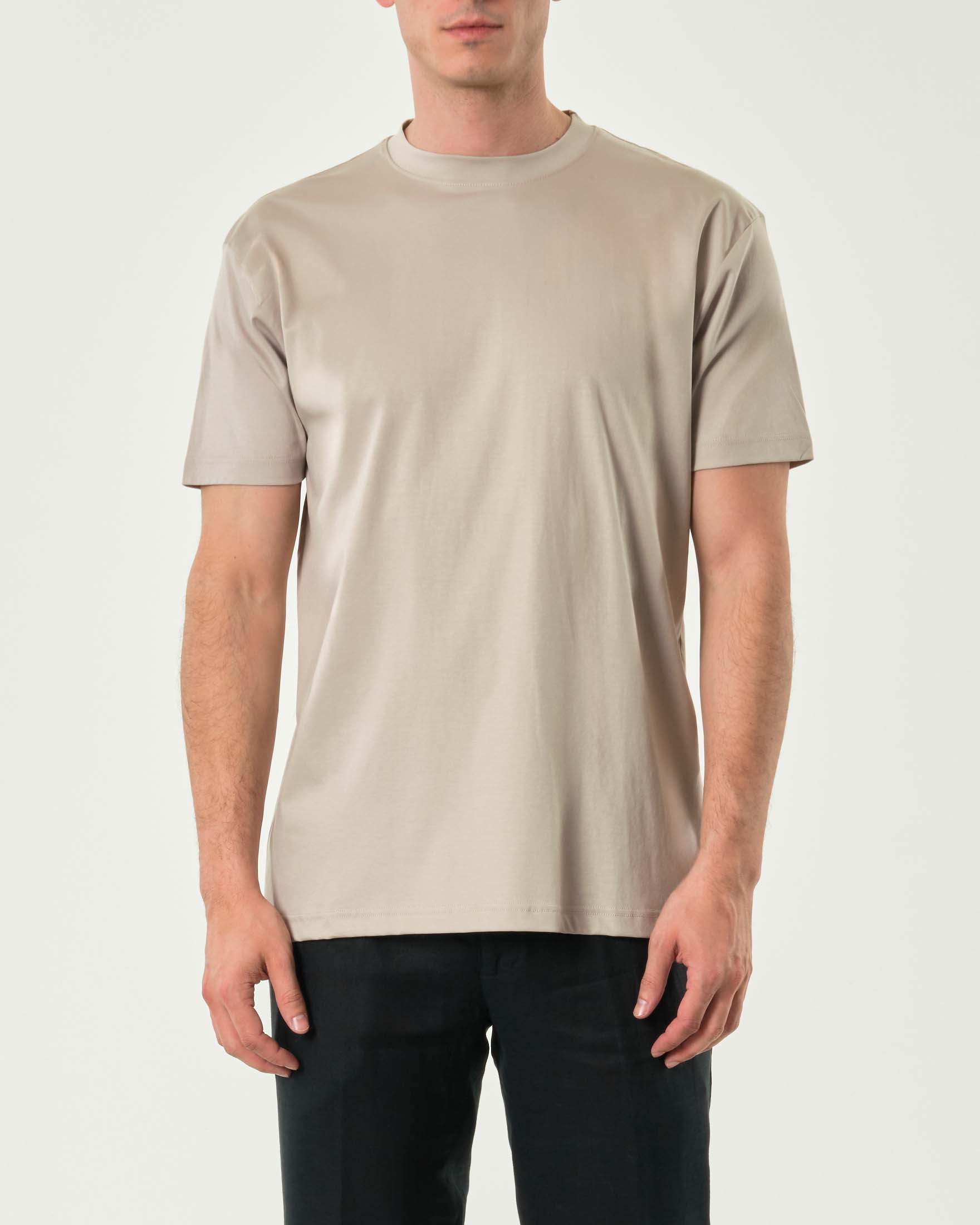 T-shirt mezza manica Pellizzari fango in cotone doppio ritorto