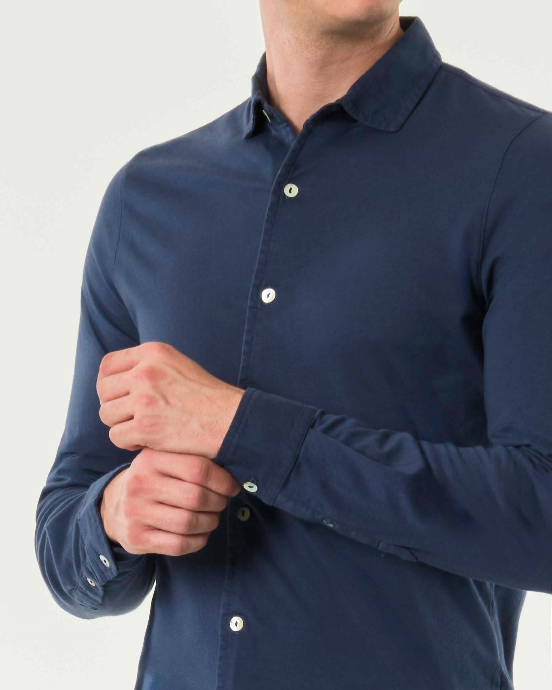 Camicia Pellizzari blu in pima cotton peruviano