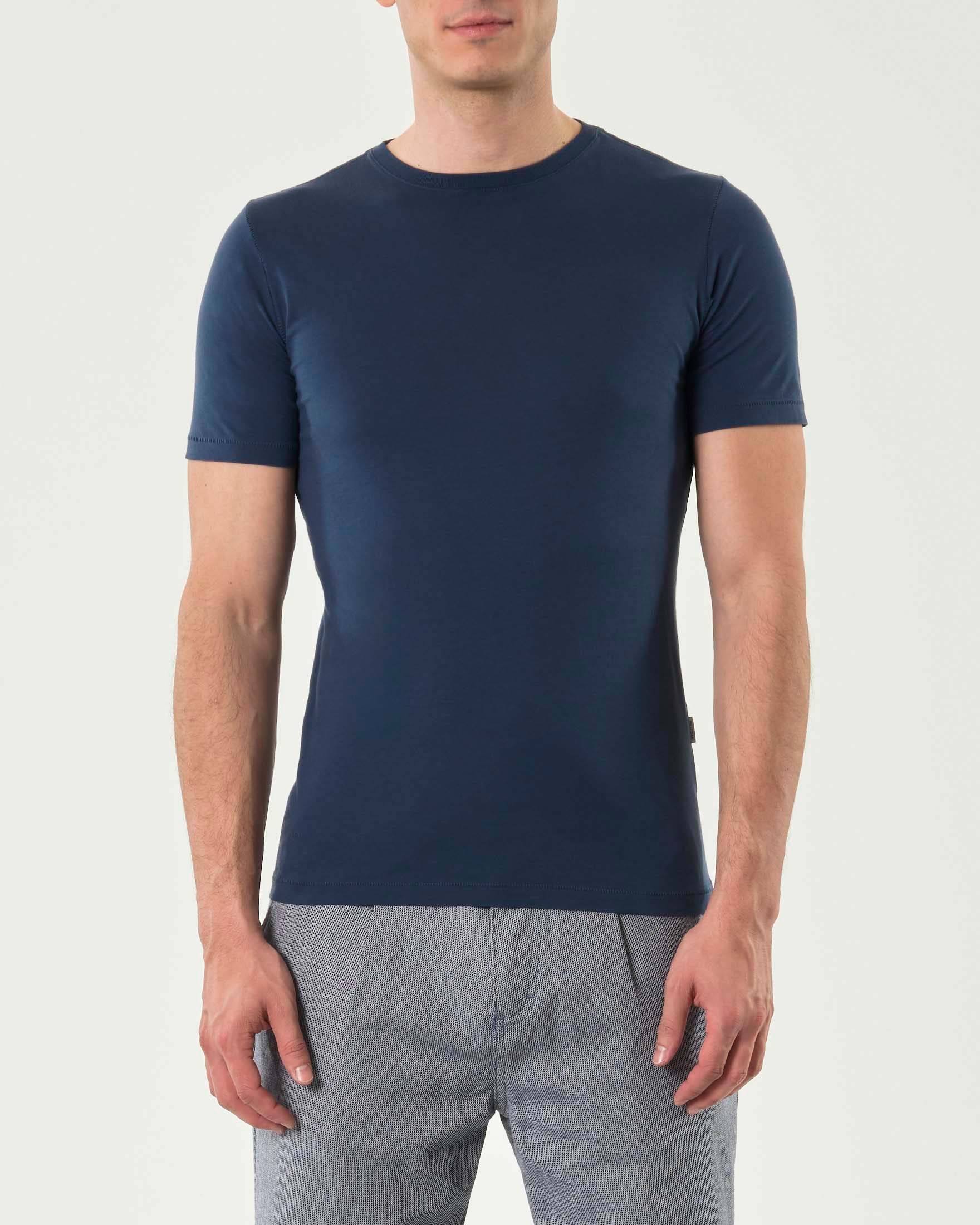 Rodolfo Pellizzari — T-shirt mezza manica Pellizzari blu in pima cotton peruviano