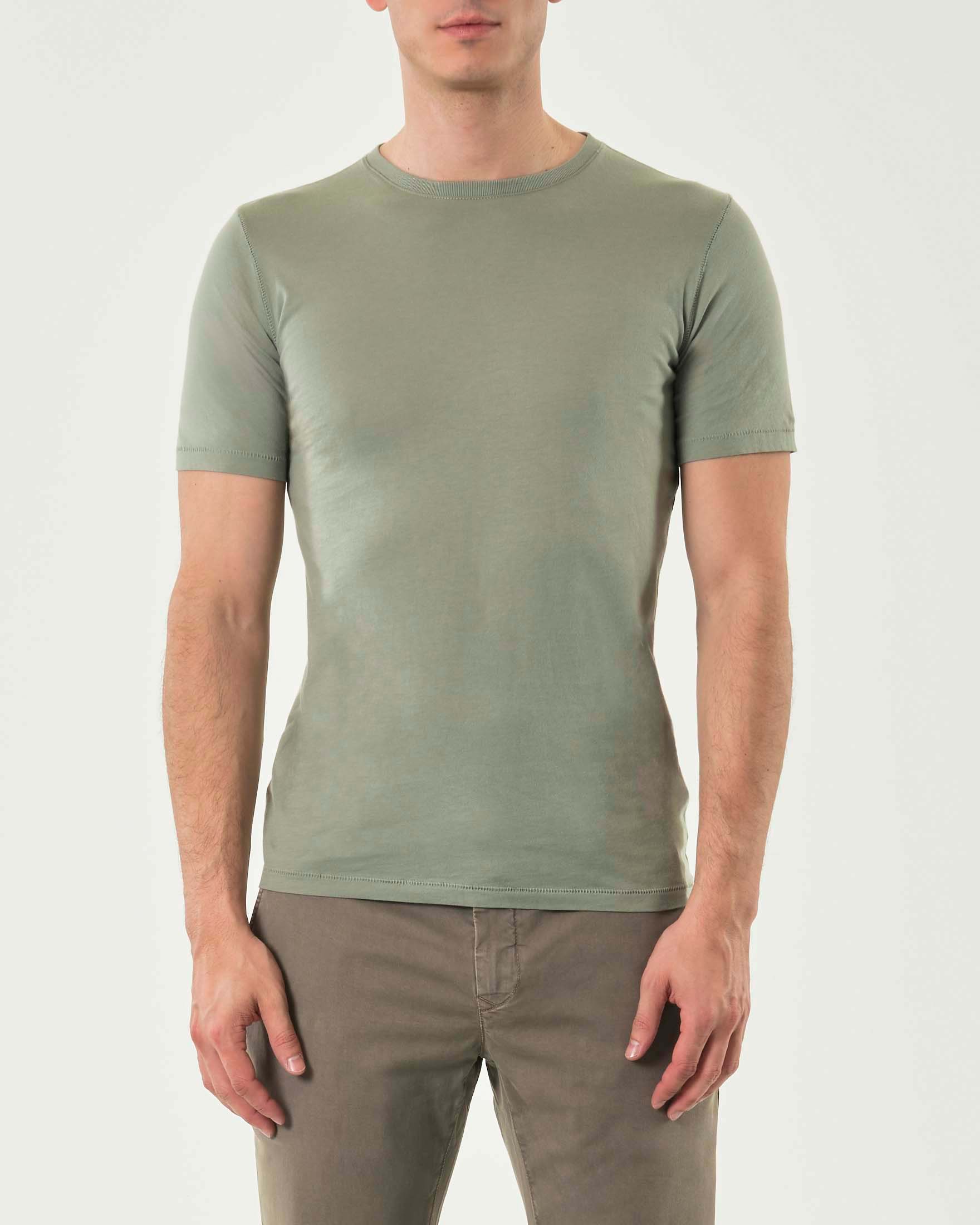 T-shirt mezza manica Pellizzari salvia in pima cotton peruviano