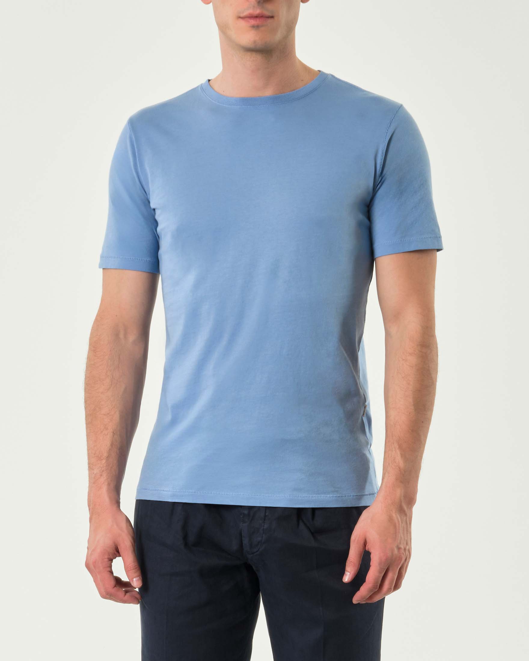 T-shirt mezza manica Pellizzari azzurra in pima cotton peruviano