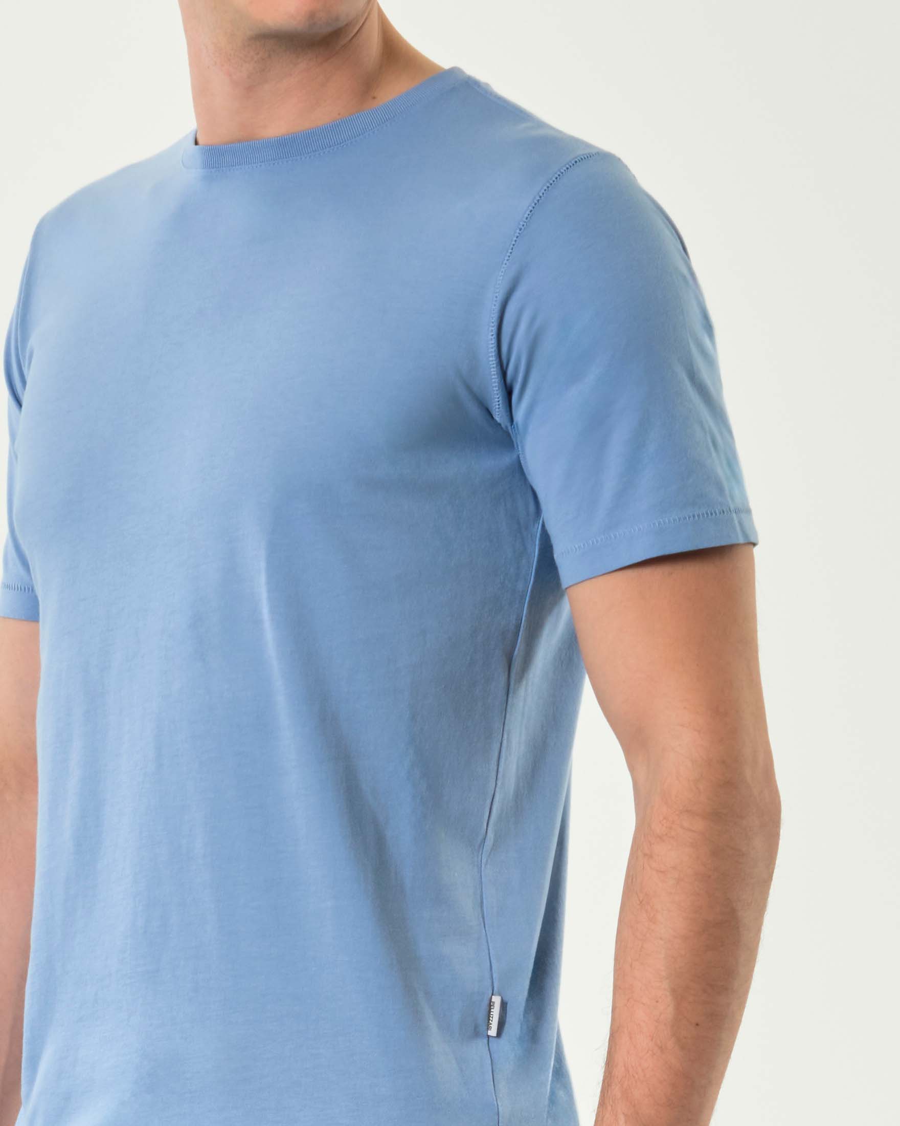 T-shirt mezza manica Pellizzari azzurra in pima cotton peruviano