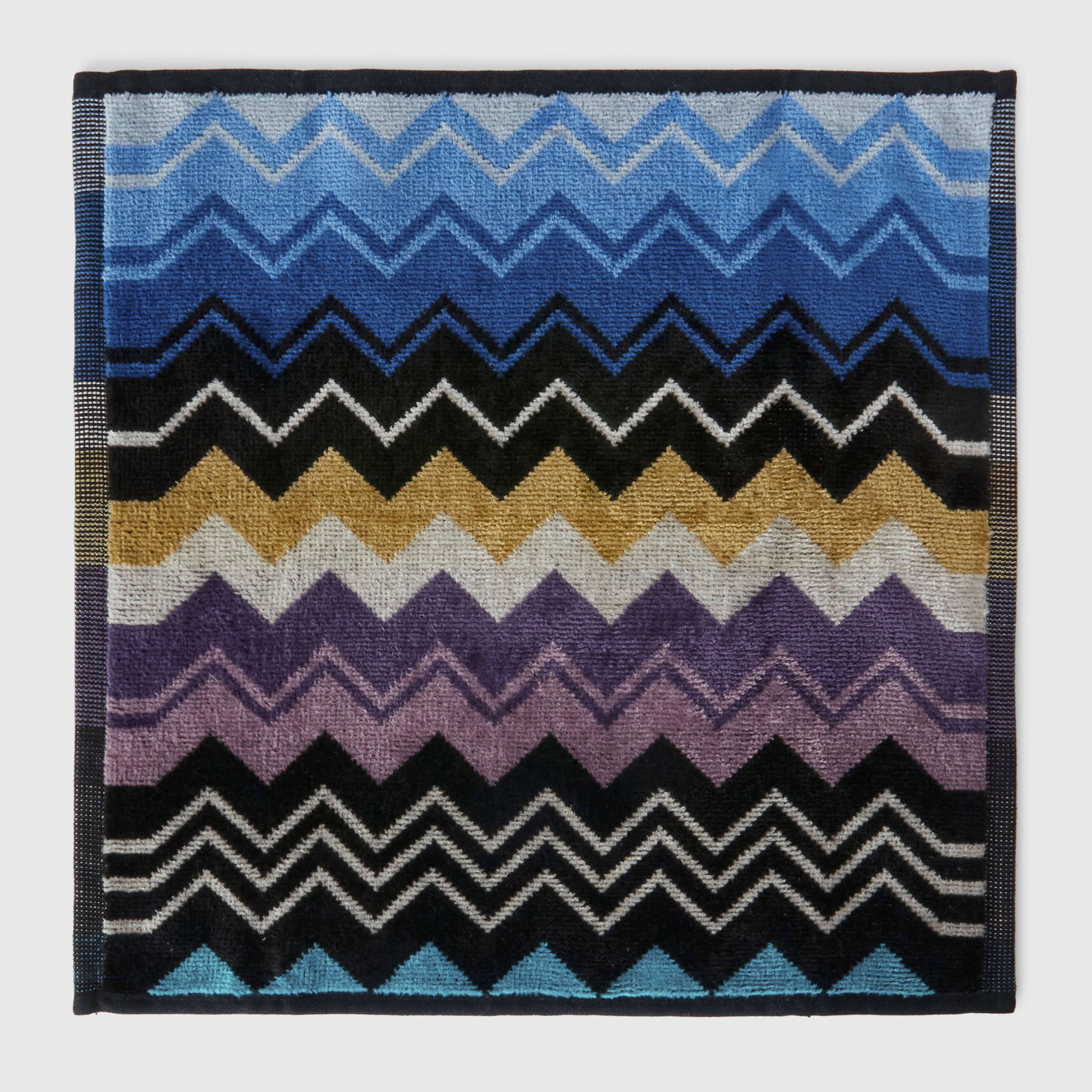 Lavette Giacomo in spugna di cotone a fantasia chevron nelle nuance dell'azzurro