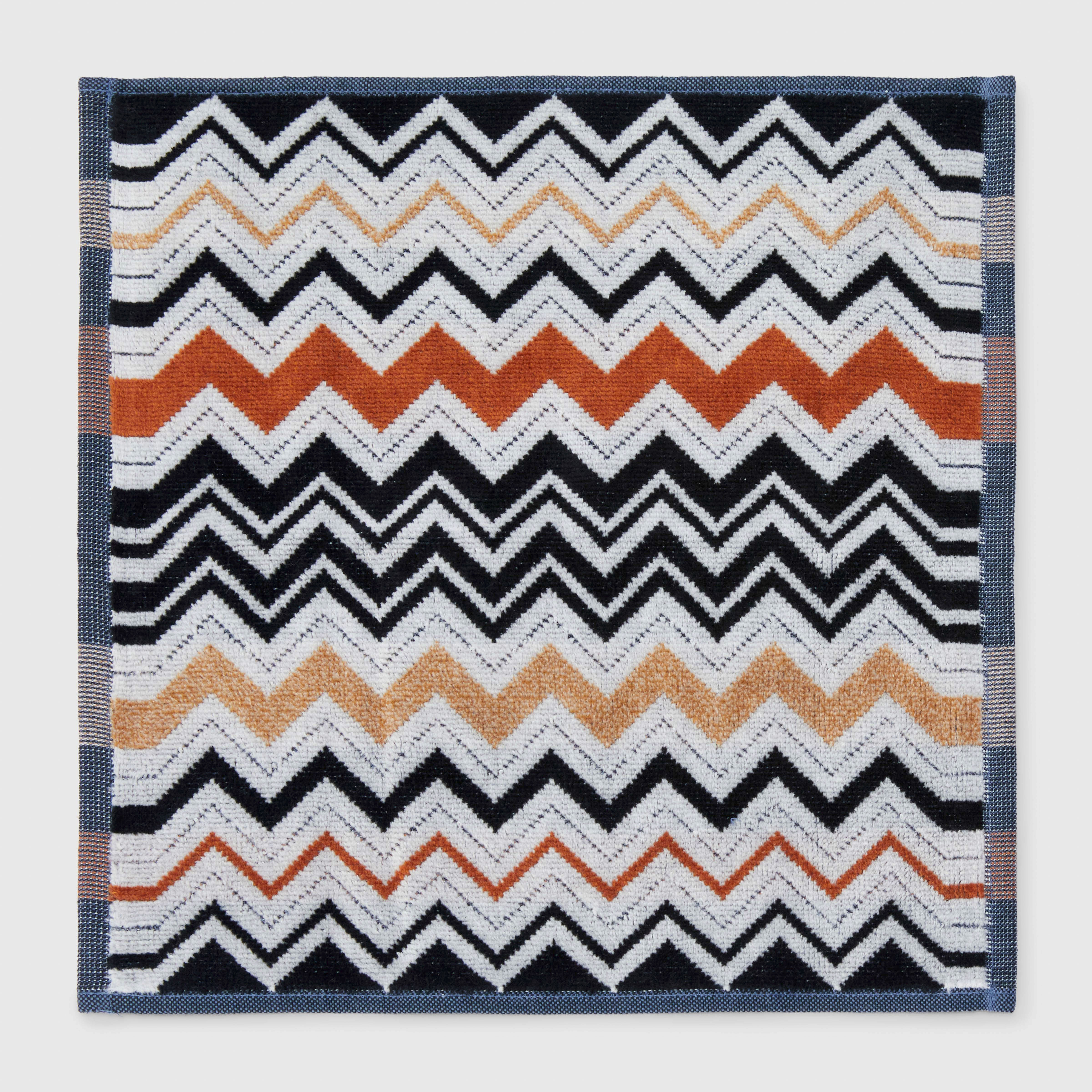 Lavette Bernard in spugna di cotone a fantasia chevron bianco nero e coccio