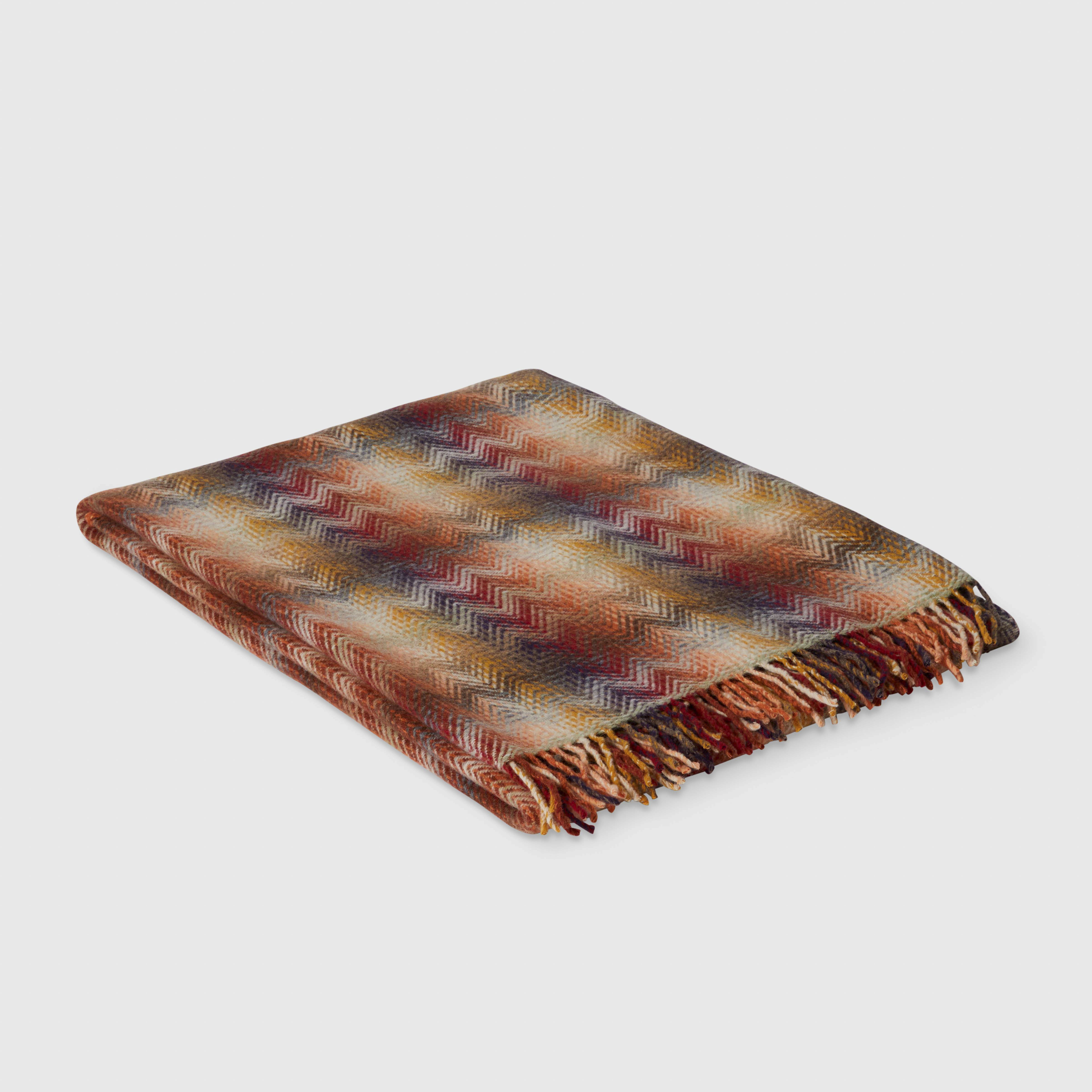 Plaids Montgomery in misto lana a fantasia chevron sfumato nei toni del bruciato