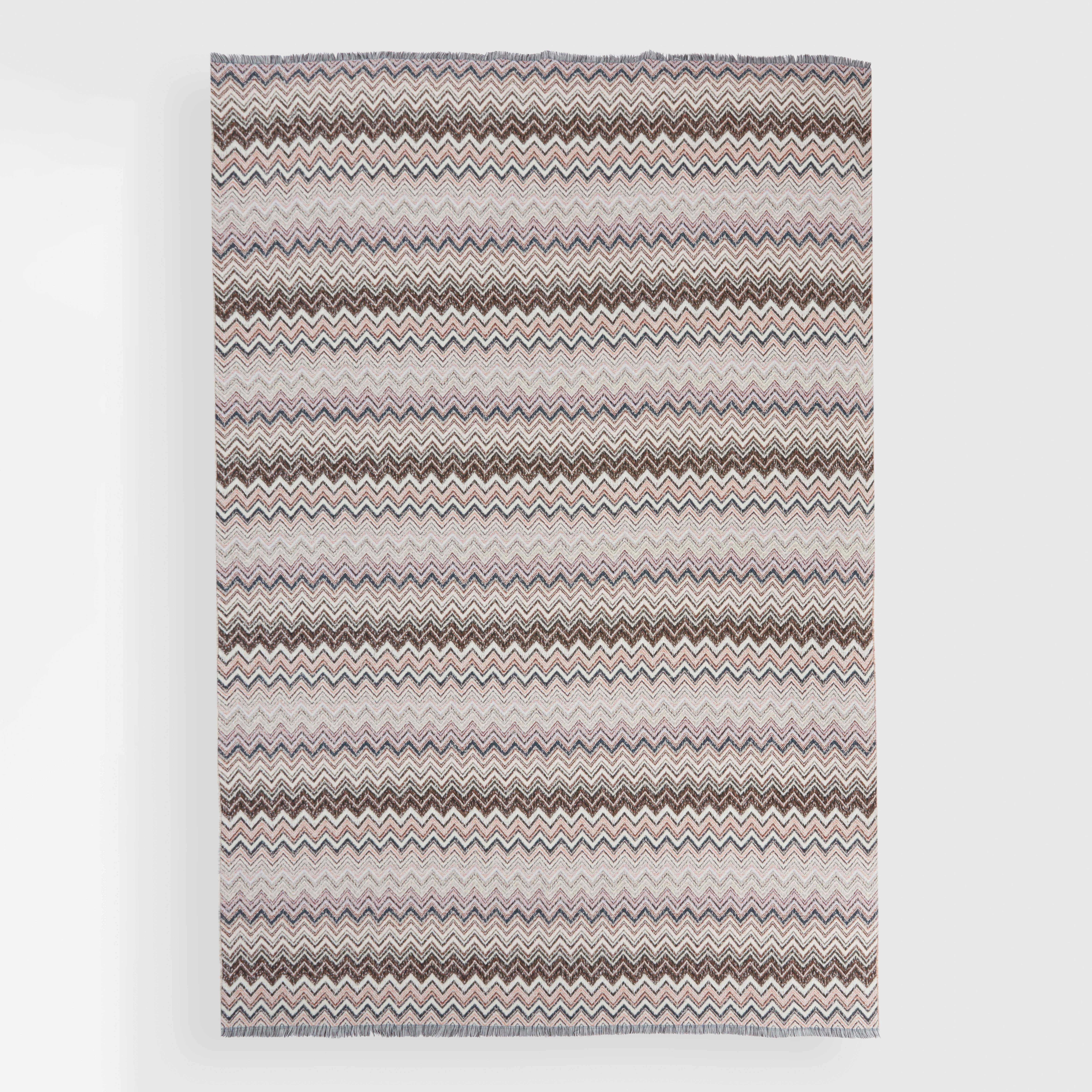 Plaids Forest in misto lana e cotone a fantasia chevron nelle nuance dell'arancio image