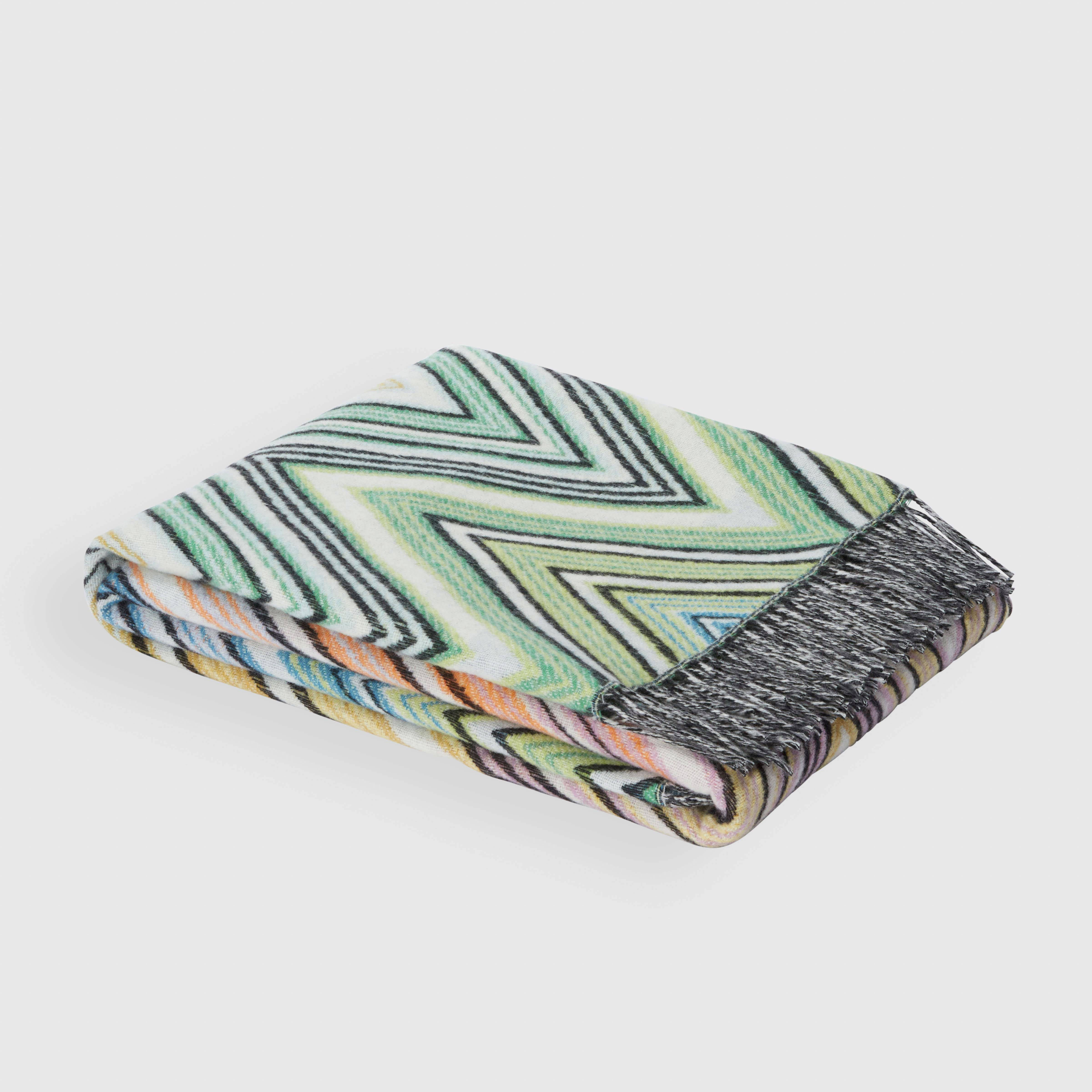 Plaids Plume in misto lana a fantasia chevron multicolor