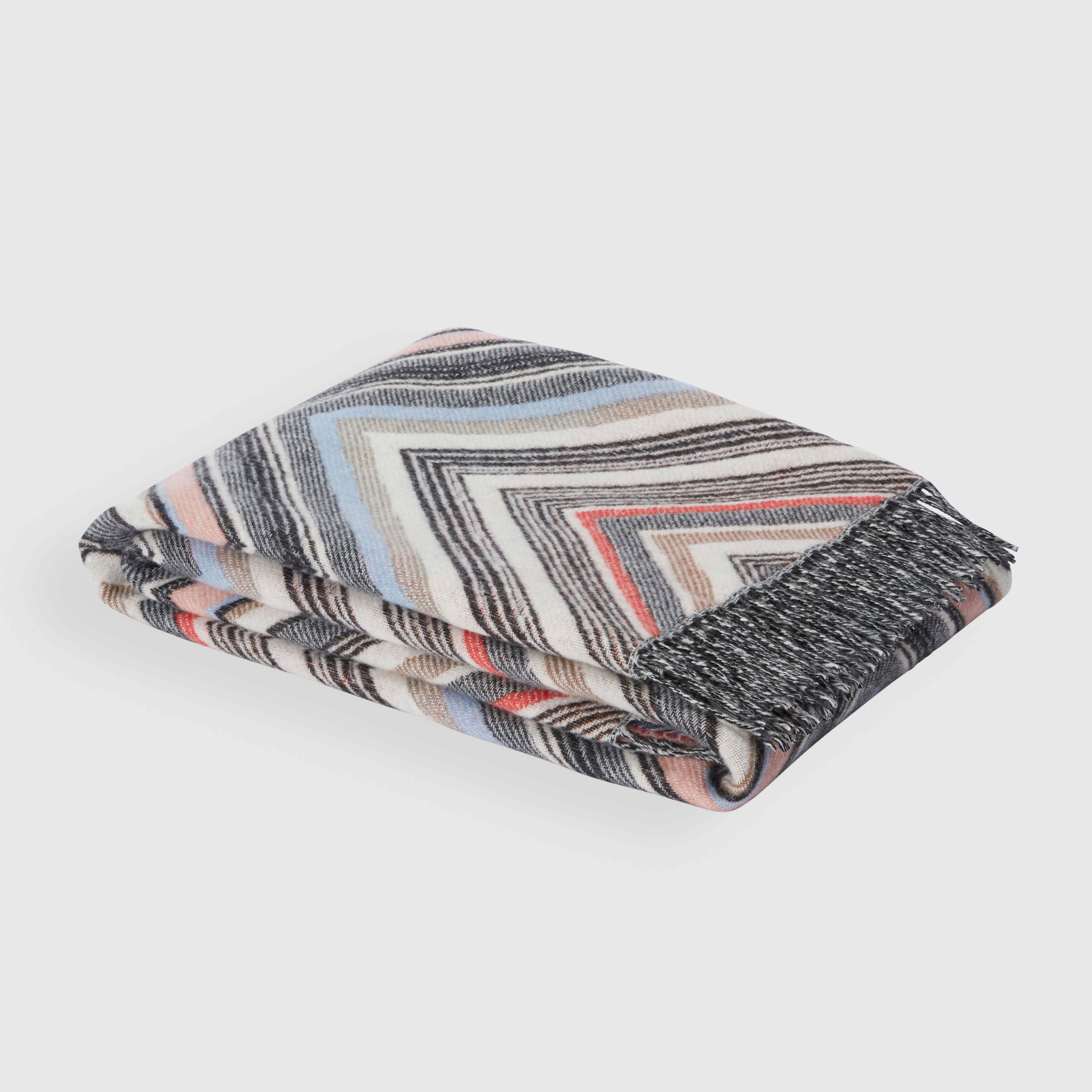 Plaids in misto lana a fantasia chevron multicolor