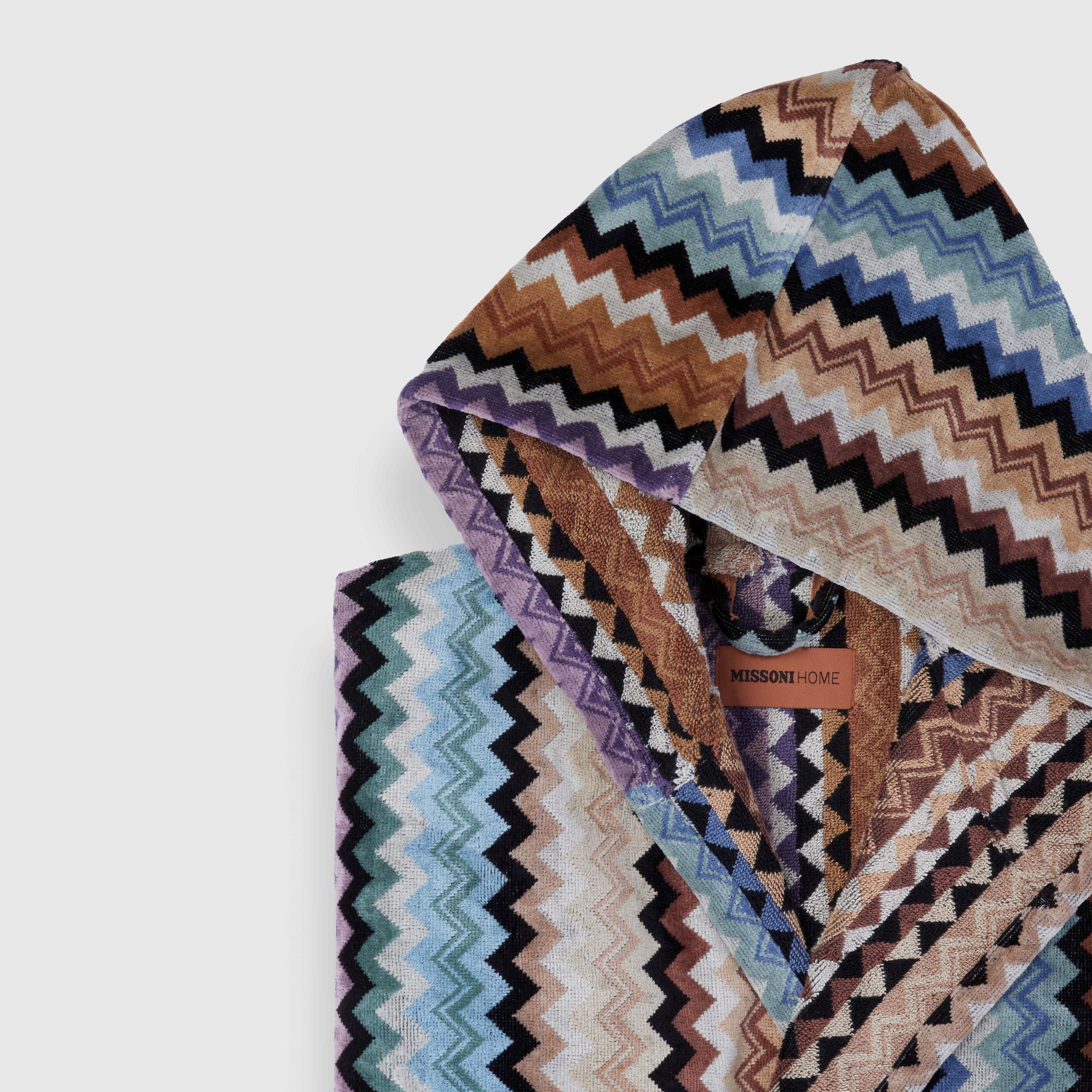 Accappatoio Adam in spugna di cotone a fantasia chevron multicolor image