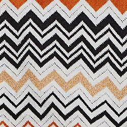 Accappatoio Bernard in spugna di cotone a fantasia chevron bianco nero e coccio