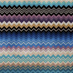 Asciugamano Giacomo in spugna di cotone a fantasia chevron nelle nuance dell'azzurro