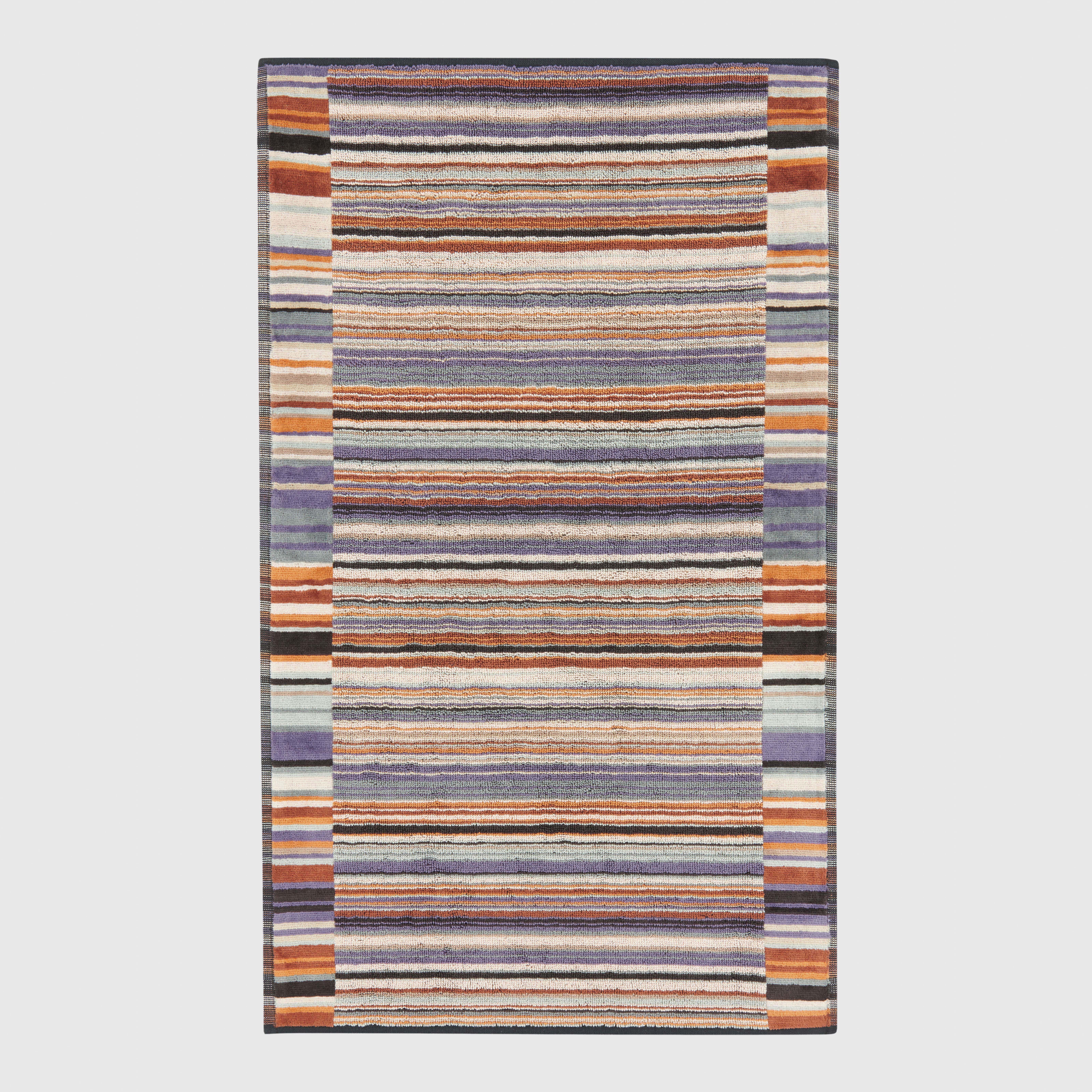 Asciugamano ospite Jazz in spugna di cotone a fantasia rigata nelle nuance del bruciato image