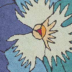 Tappetino da bagno a fiore Parma in cotone azzurro