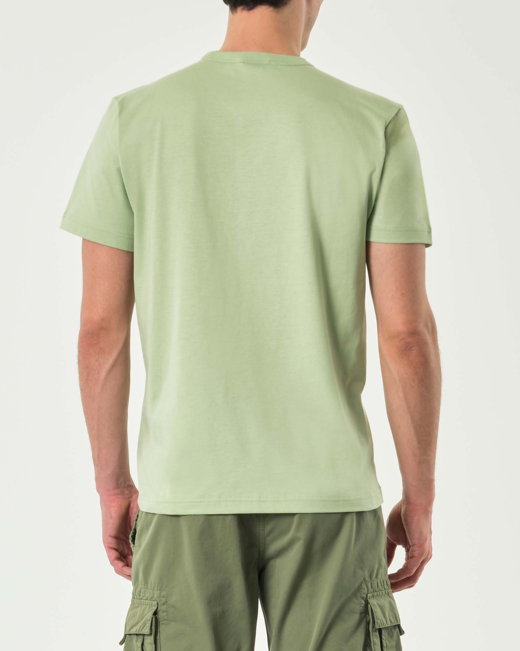 T-shirt mezza manica Colmar Originals verde menta con logo bollo stampato tono su tono sul petto