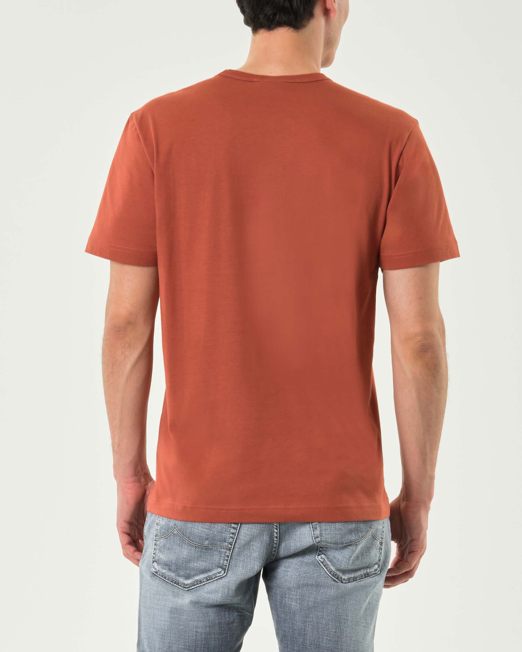 T-shirt mezza manica Colmar Originals color coccio con logo bollo stampato tono su tono sul petto