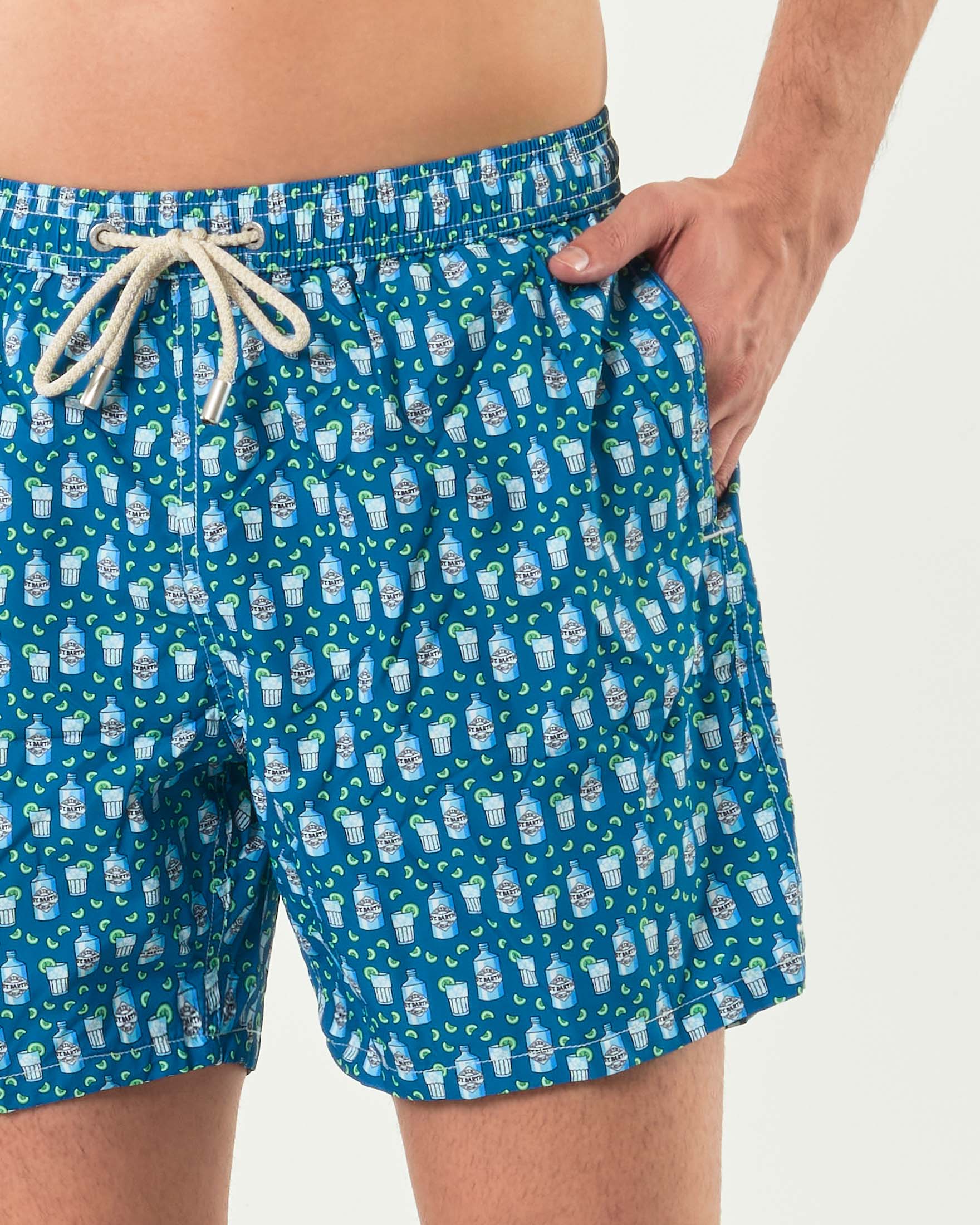 Boxer mare MC2 Saint Barth blu indaco con stampa Gin Tonic image