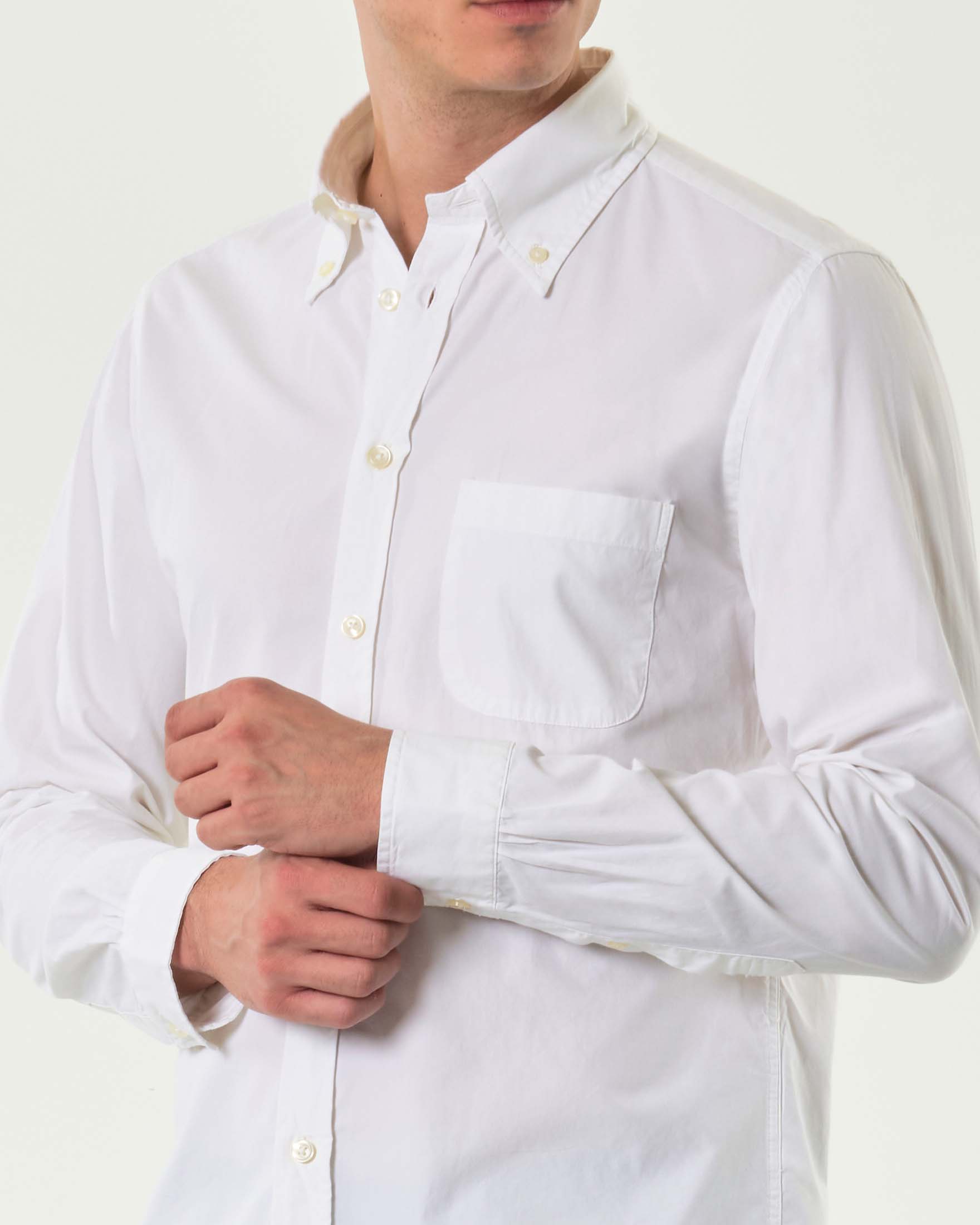 Camicia My Stuff bianca button down in popeline di puro cotone image