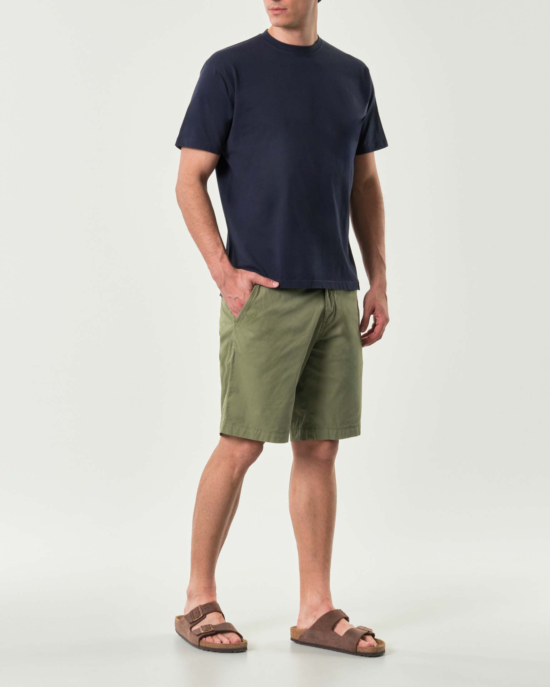 Bermuda chino My Stuff verde salvia in gabardina di cotone stretch