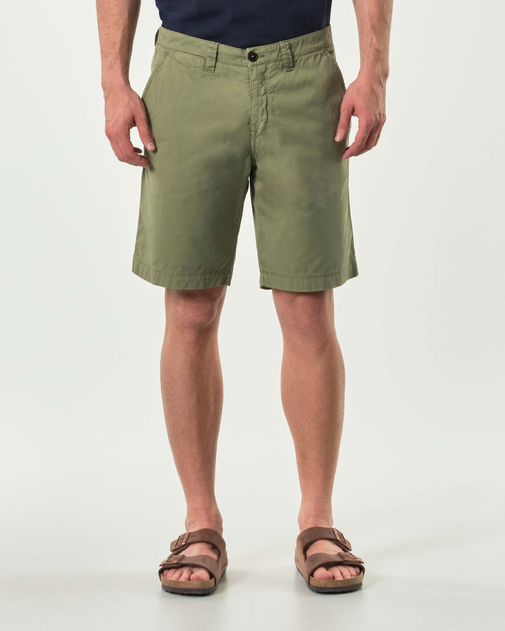 Bermuda chino My Stuff verde salvia in gabardina di cotone stretch