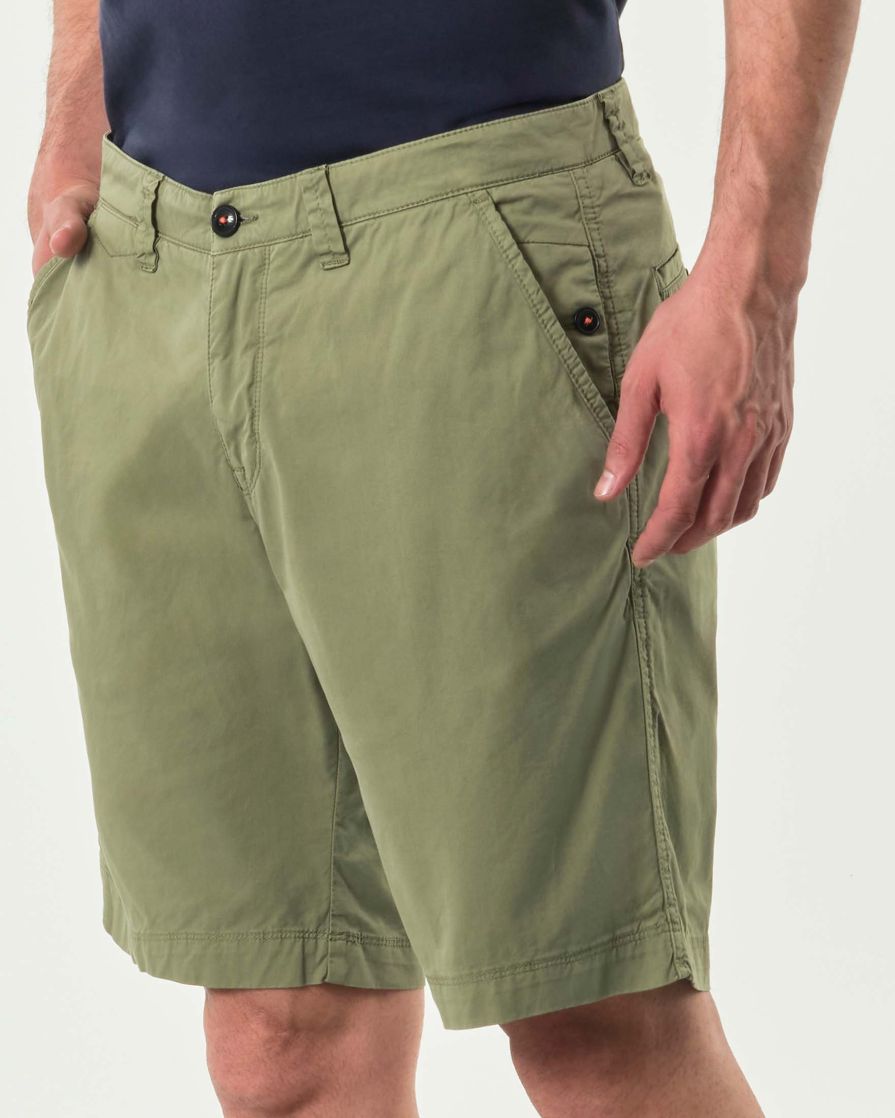 Bermuda chino My Stuff verde salvia in gabardina di cotone stretch