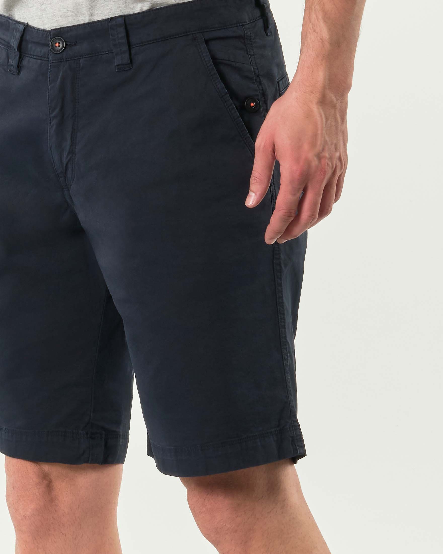 Bermuda chino My Stuff blu in gabardina di cotone stretch