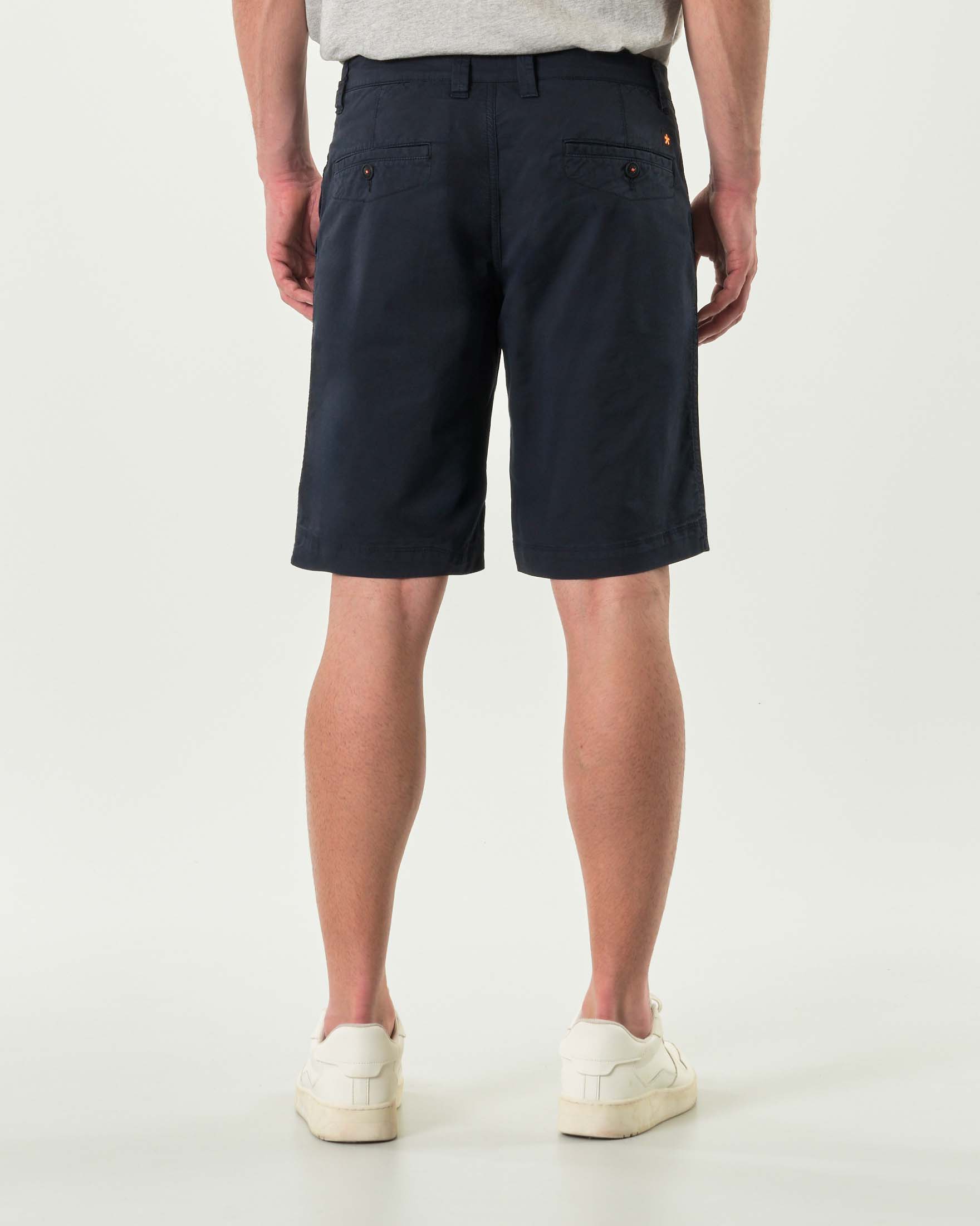 Bermuda chino My Stuff blu in gabardina di cotone stretch