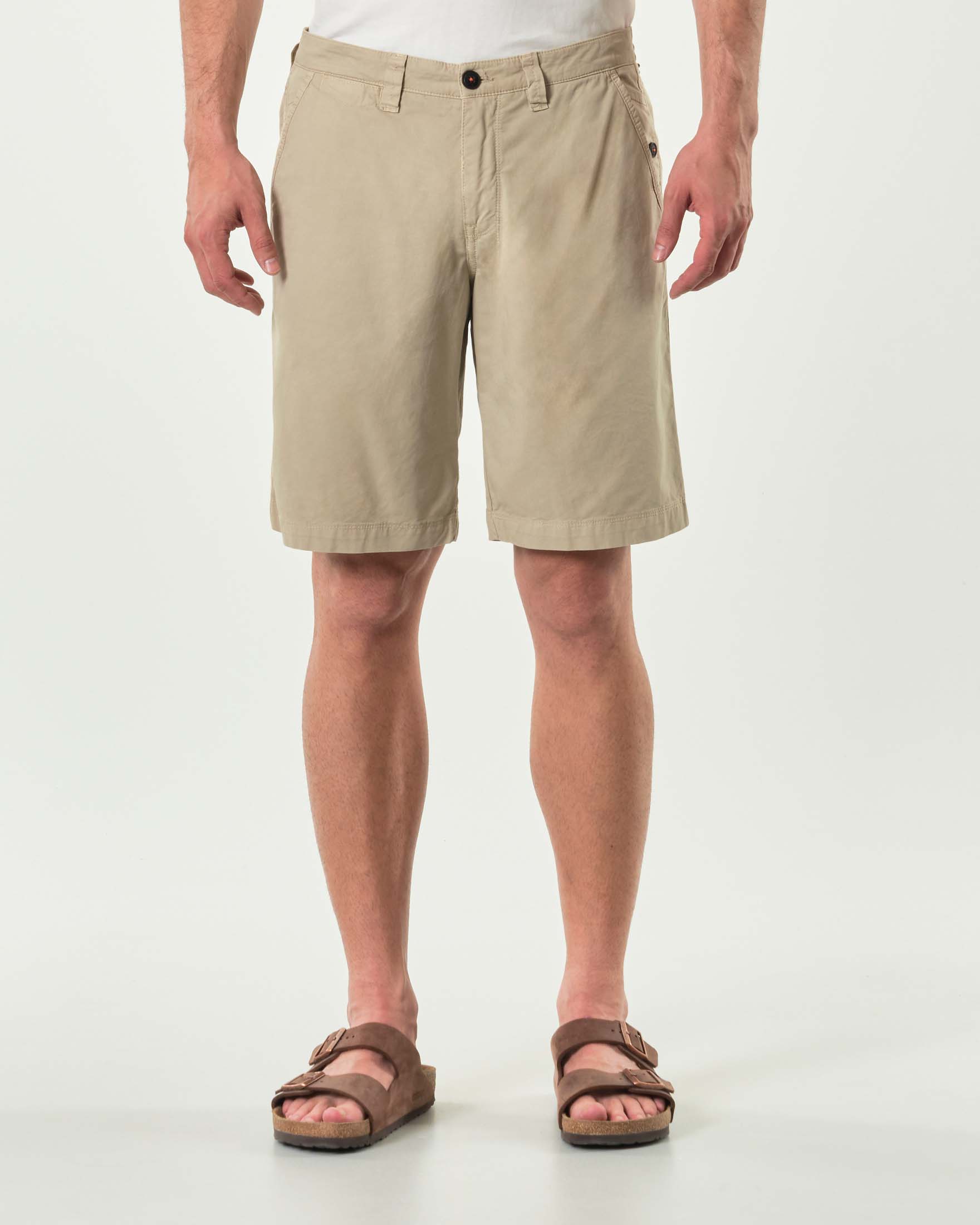 Bermuda chino My Stuff beige in gabardina di cotone stretch