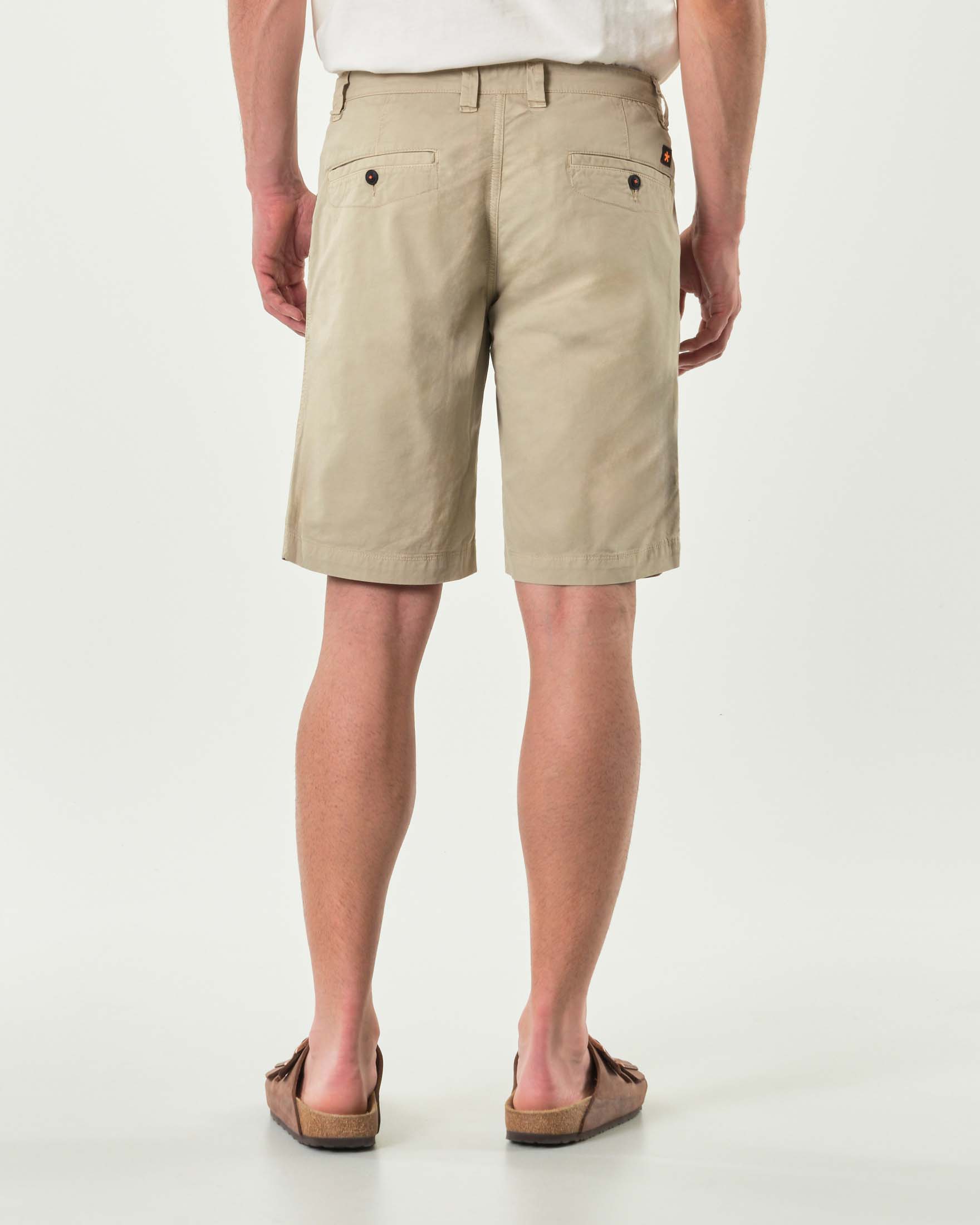 Bermuda chino My Stuff beige in gabardina di cotone stretch