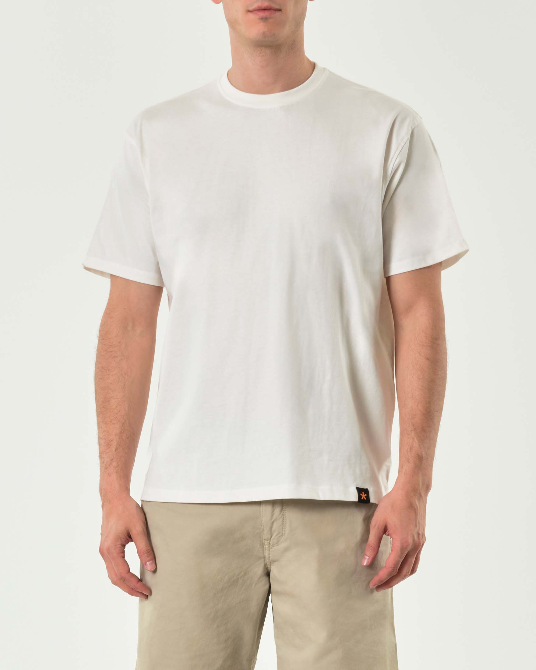 My Stuff — T-shirt mezza manica My Stuff panna in puro cotone tinta unita