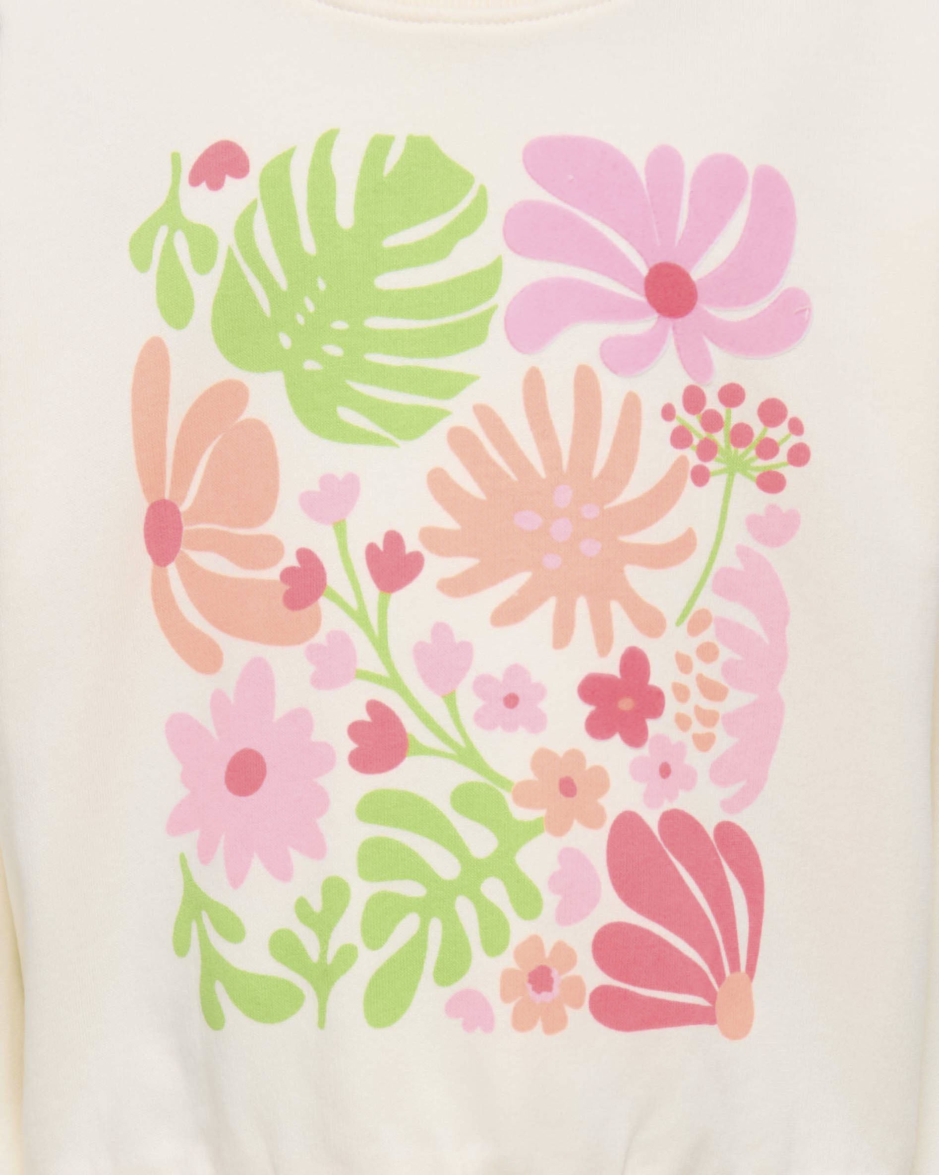 Felpa girocollo Only color avorio con stampa floreale image