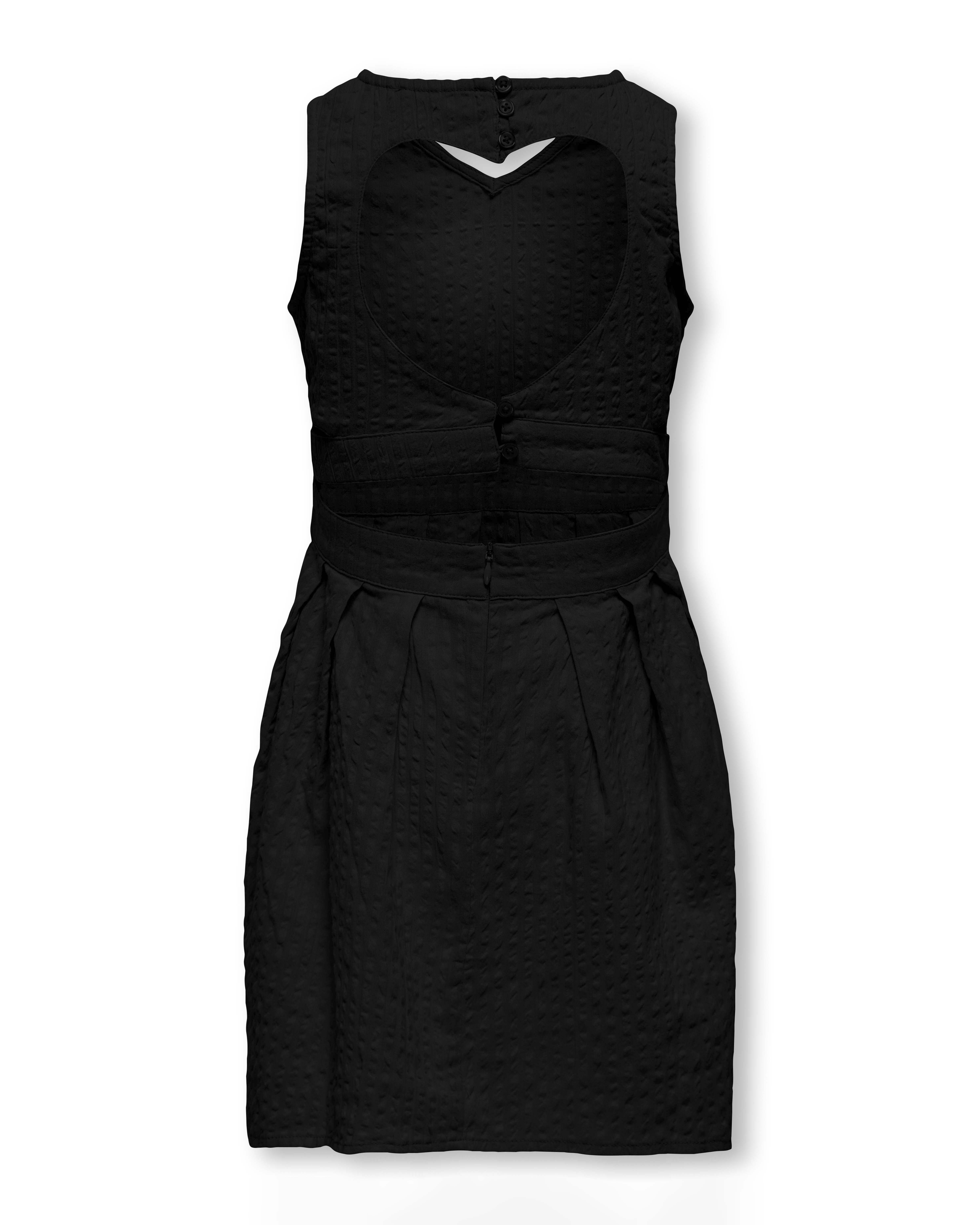 Abito Only nero in tela di cotone con apertura a oblò sul retro image