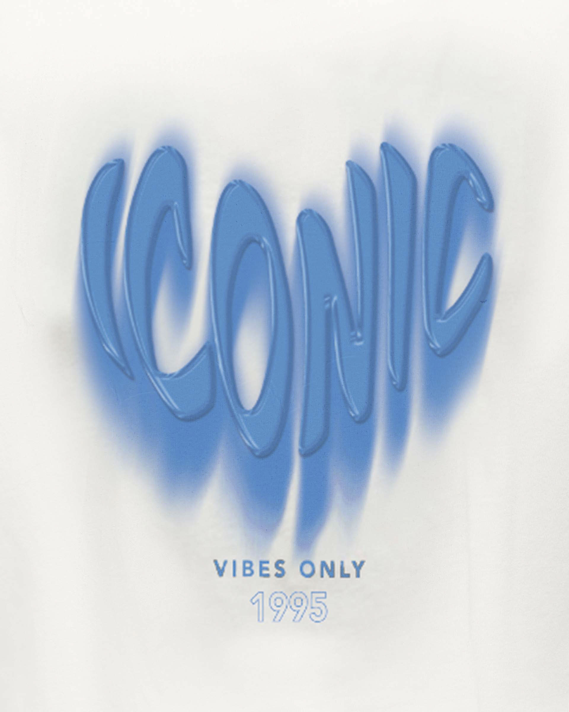 T-shirt Only bianca cropped con scritta Iconic blu royal image