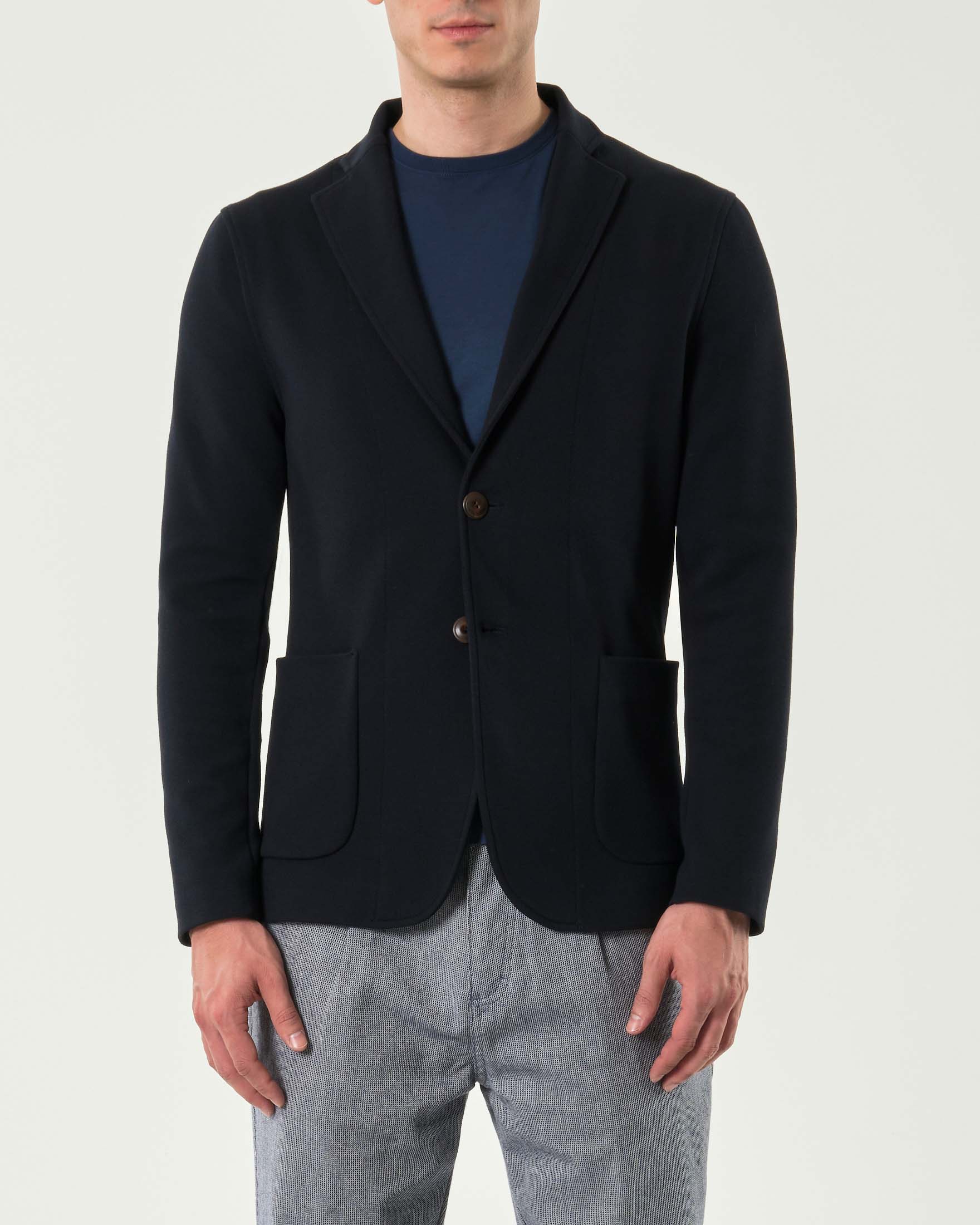 Giacca maglia Paul Baker blu scuro in micro piquet di viscosa stretch image