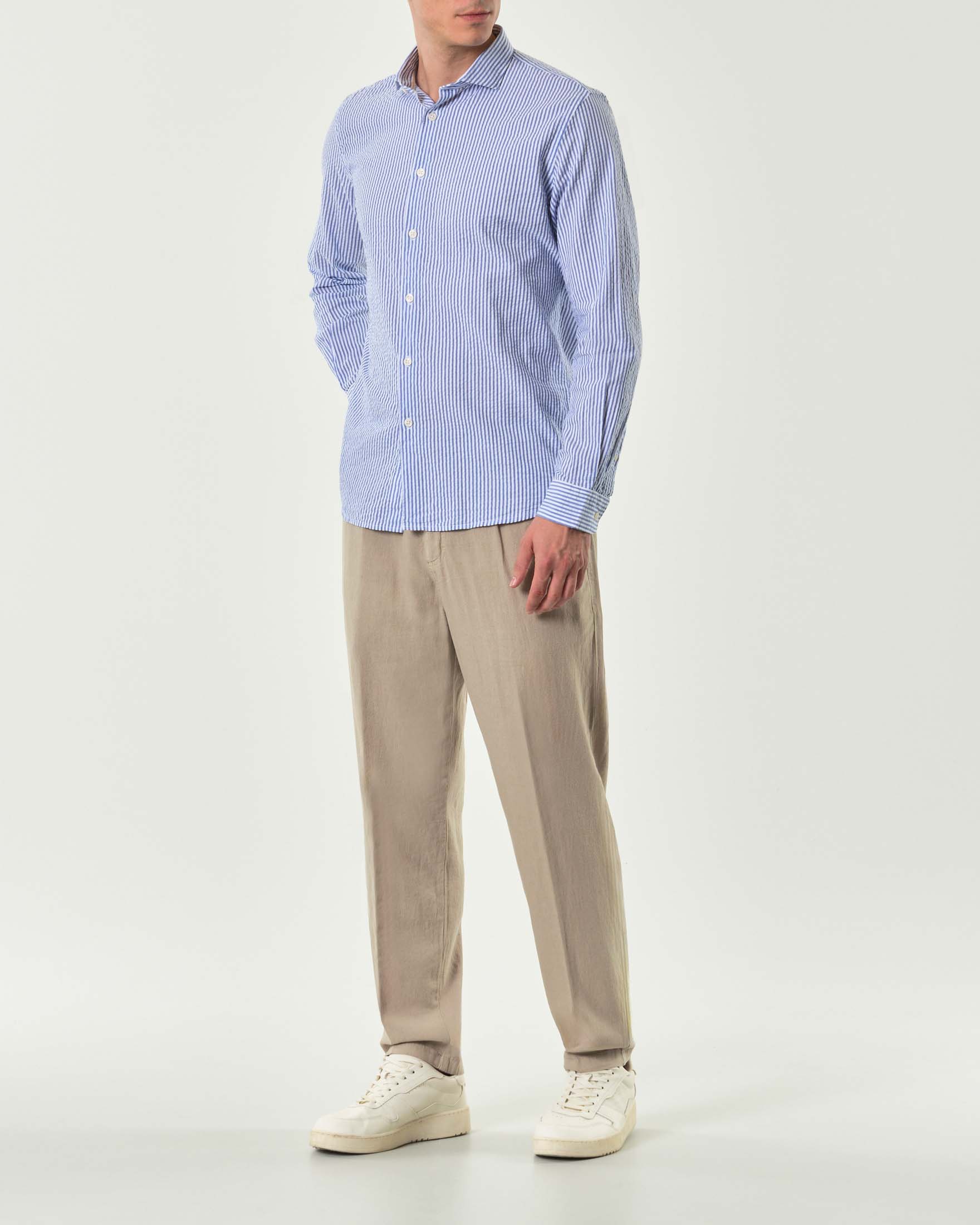 Pantalaccio carrot-fit sabbia in misto lino e cotone