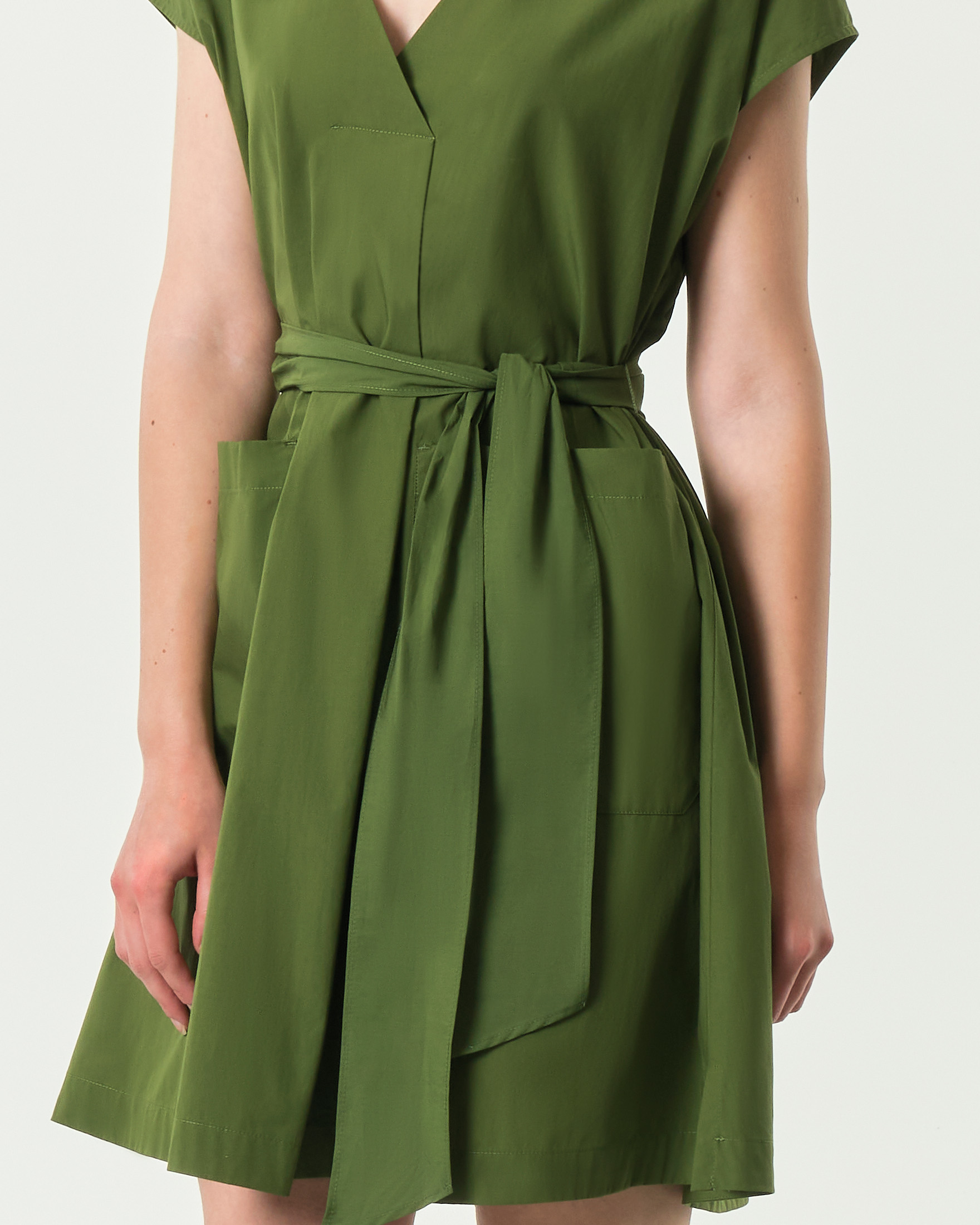 Abito corto verde Weekend Max Mara in popeline di cotone con