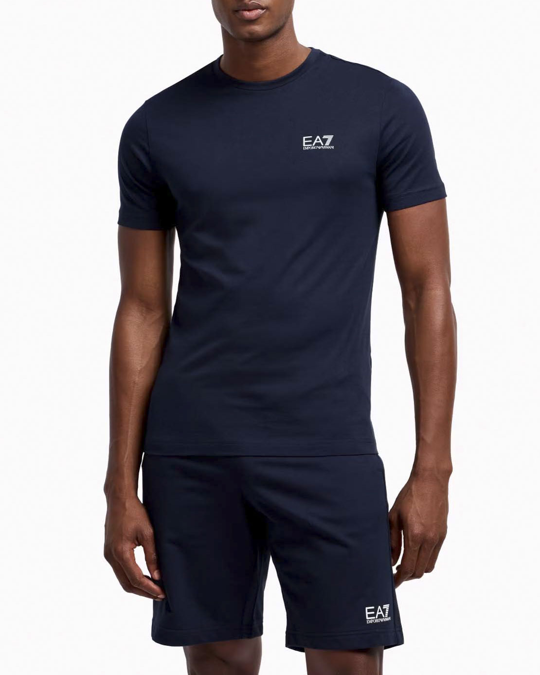T-shirt blu mezza manica in puro pima cotton