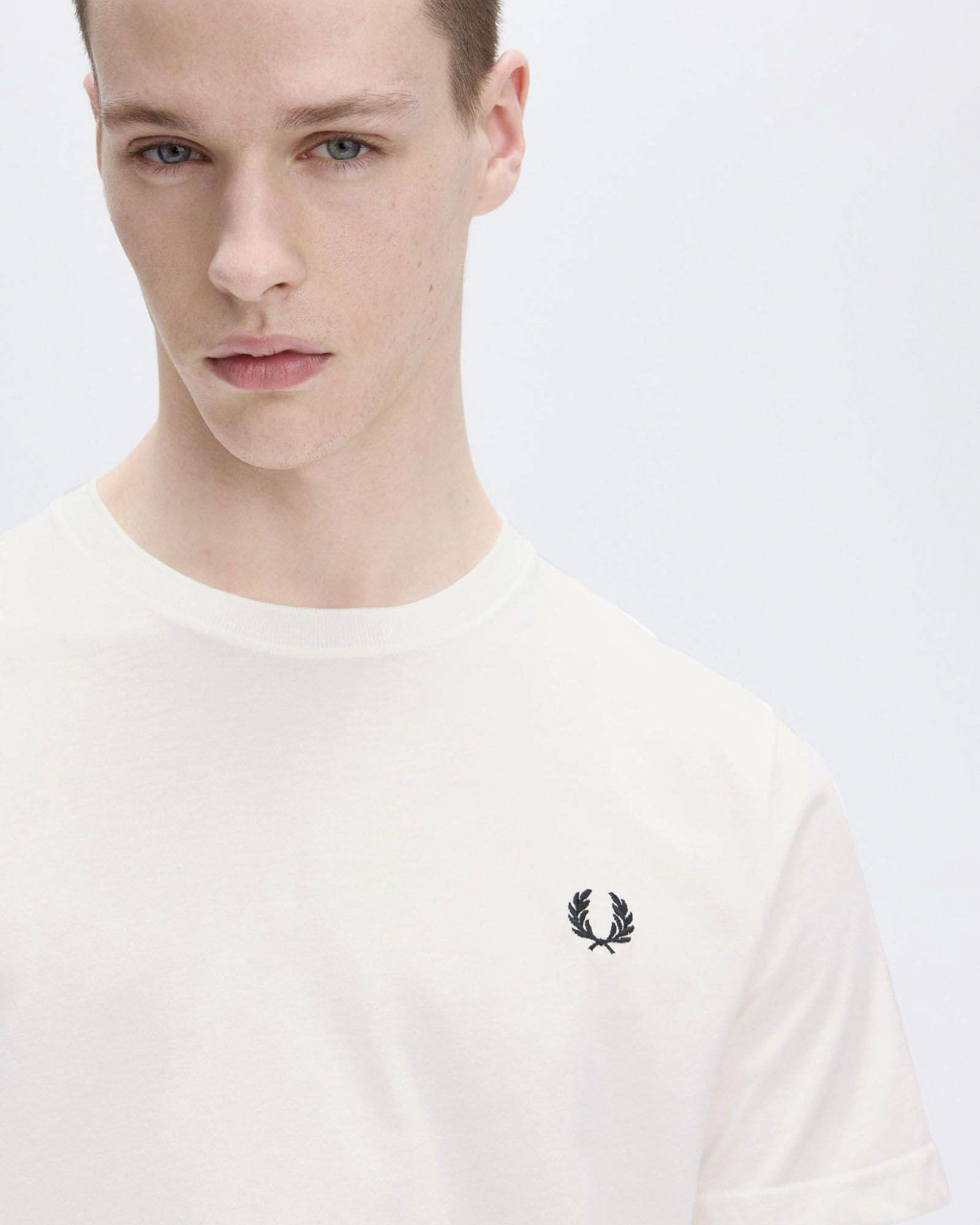 T-shirt mezza manica Fred Perry bianca tinta unita