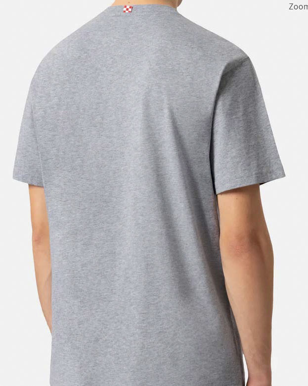 T-shirt MC2 Saint Barth grigio melange con stampa scritta logo e tennis team davanti image