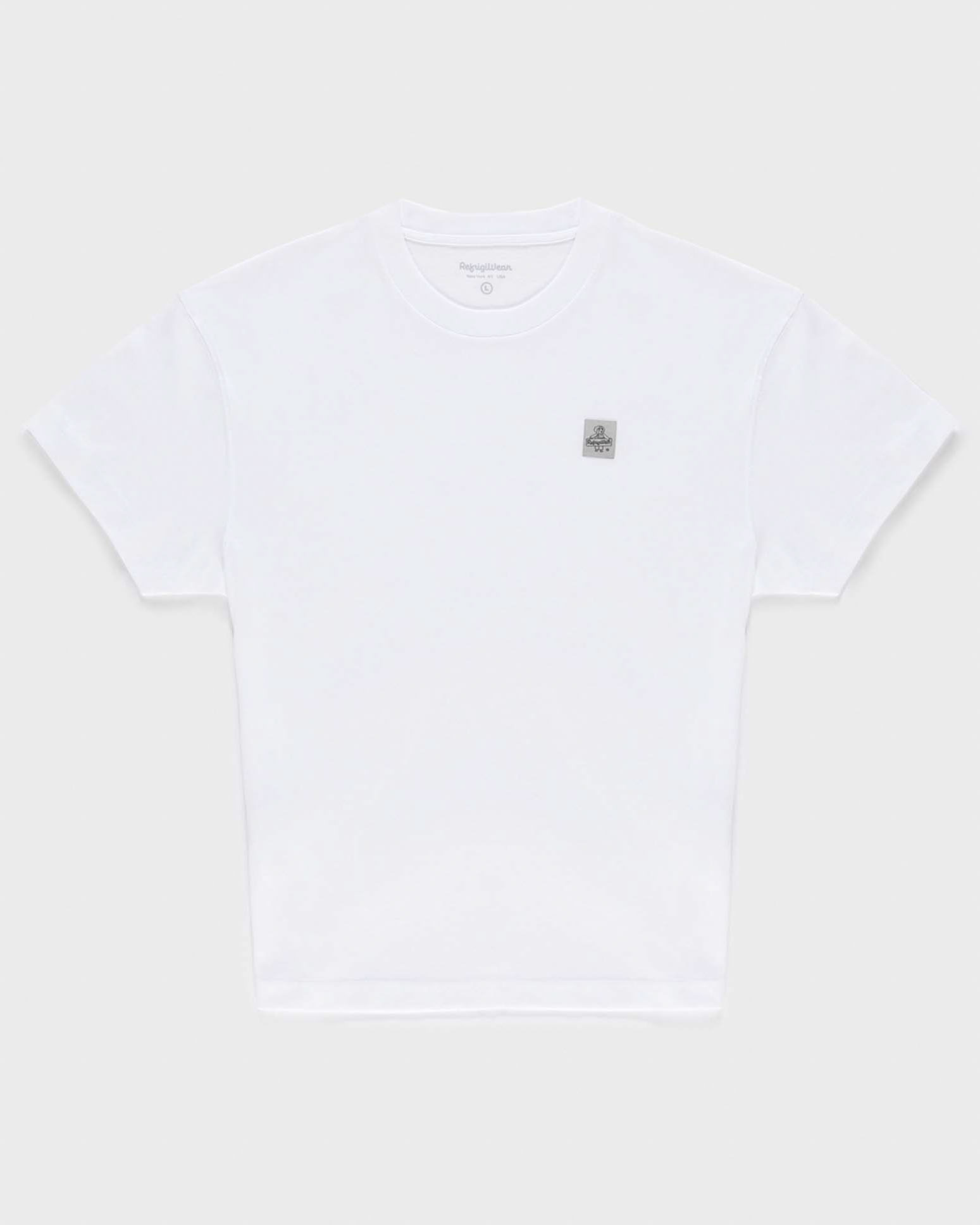 T-shirt mezza manica Refrigiwear bianca con patch logo sul petto