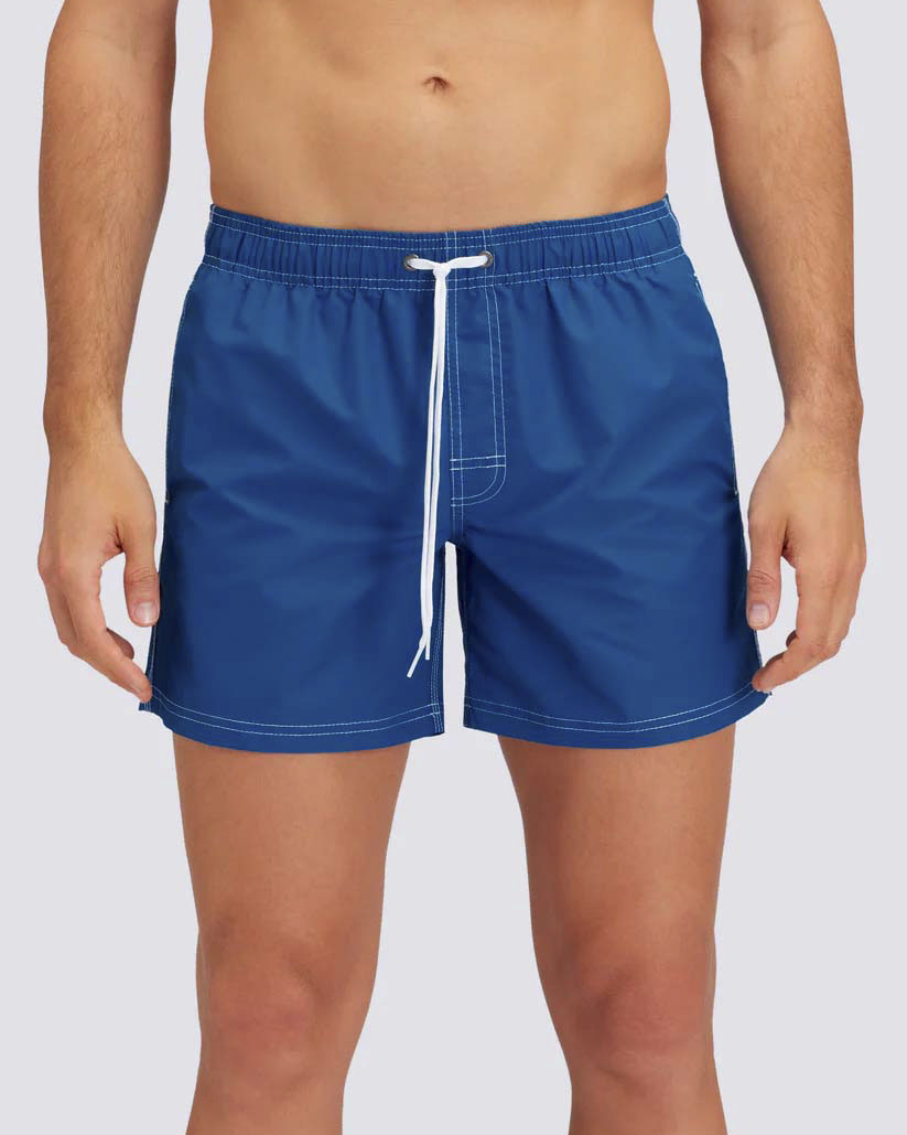 Boxer mare corto Sundek blu royal con arcobaleno celeste indaco e giallo fluo