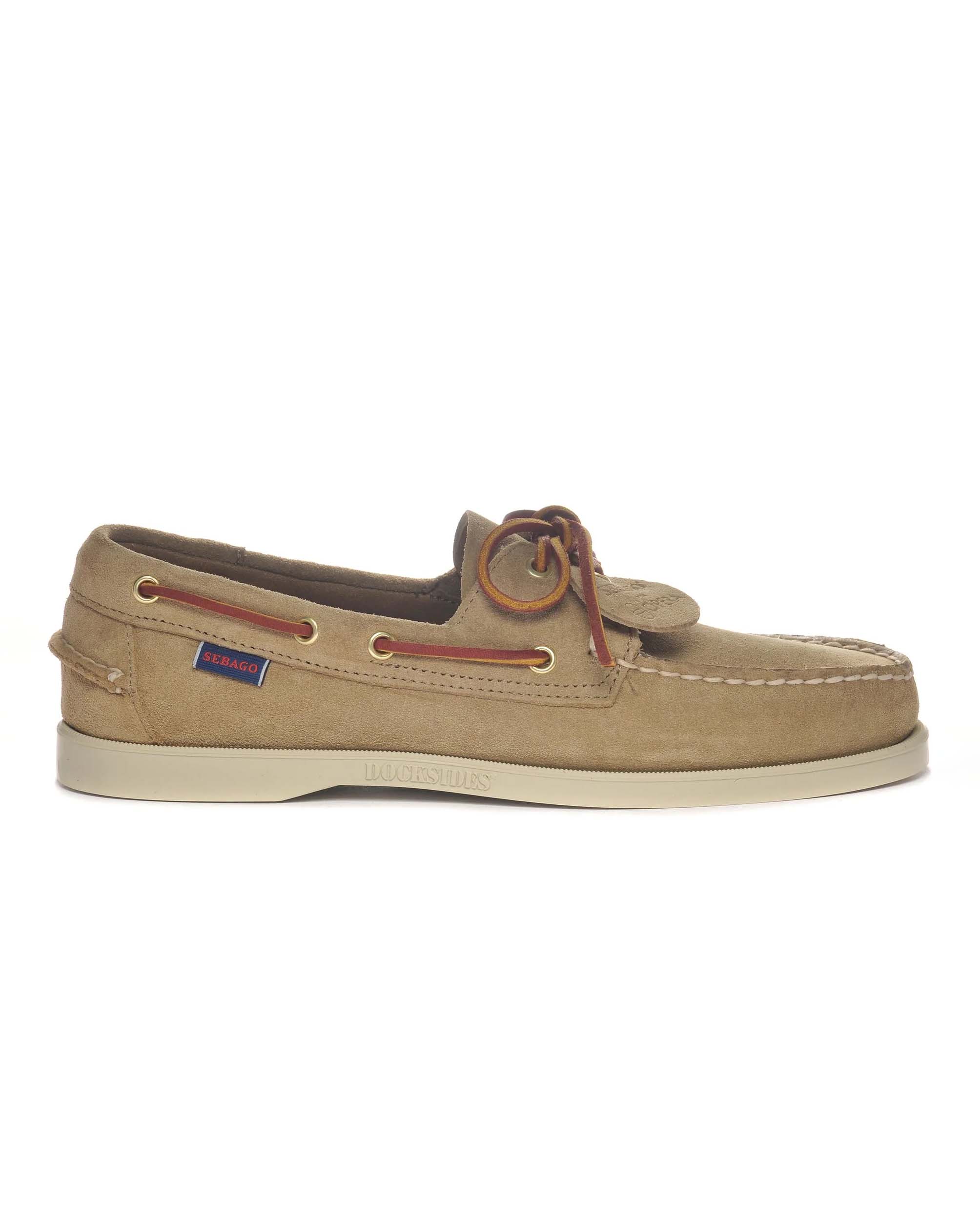 Mocassino da barca Portland Artisan Sebago in pelle scamosciata beige