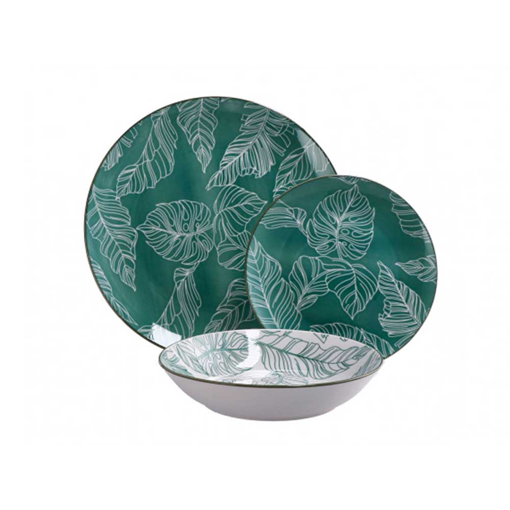Ad Trend Servizio 18 Piatti Salvia In Ceramica
