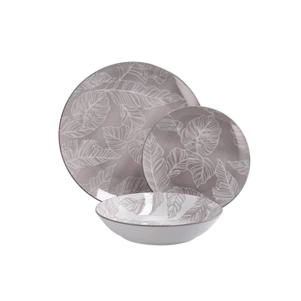 Ad Trend Servizio 18 Piatti Grigio In Ceramica