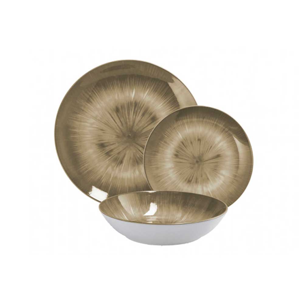 Ad Trend Servizio 18 Piatti Tortora In Ceramica