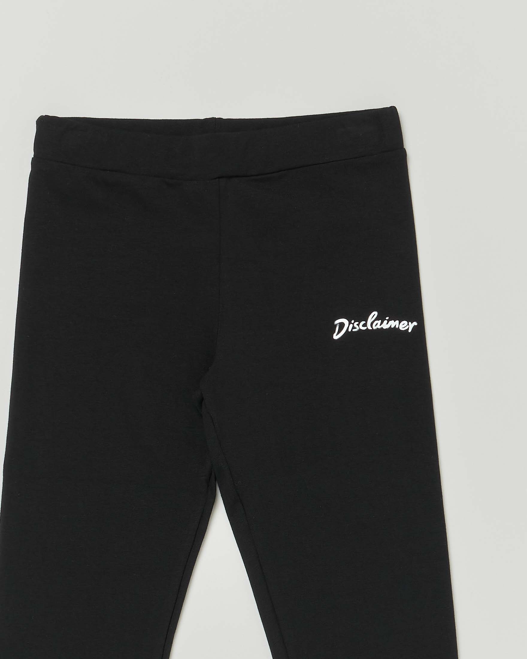 Leggins Disclaimer nero in cotone stretch image