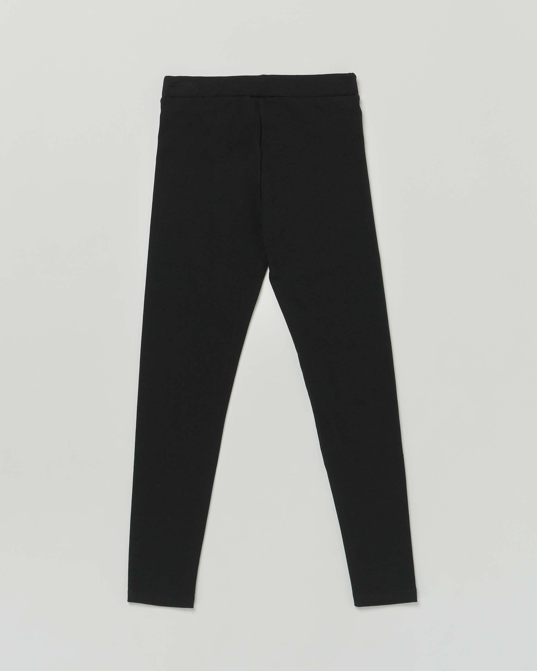 Leggins Disclaimer nero in cotone stretch