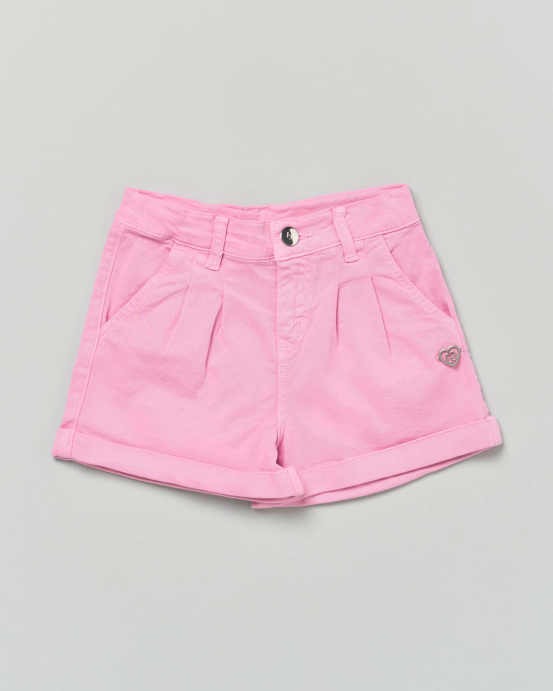 Short Liu-Jo rosa in gabardina di cotone stretch